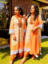 Yellow Pakistani Digital Printed Brown Lace Cotton Stitched Suit Set