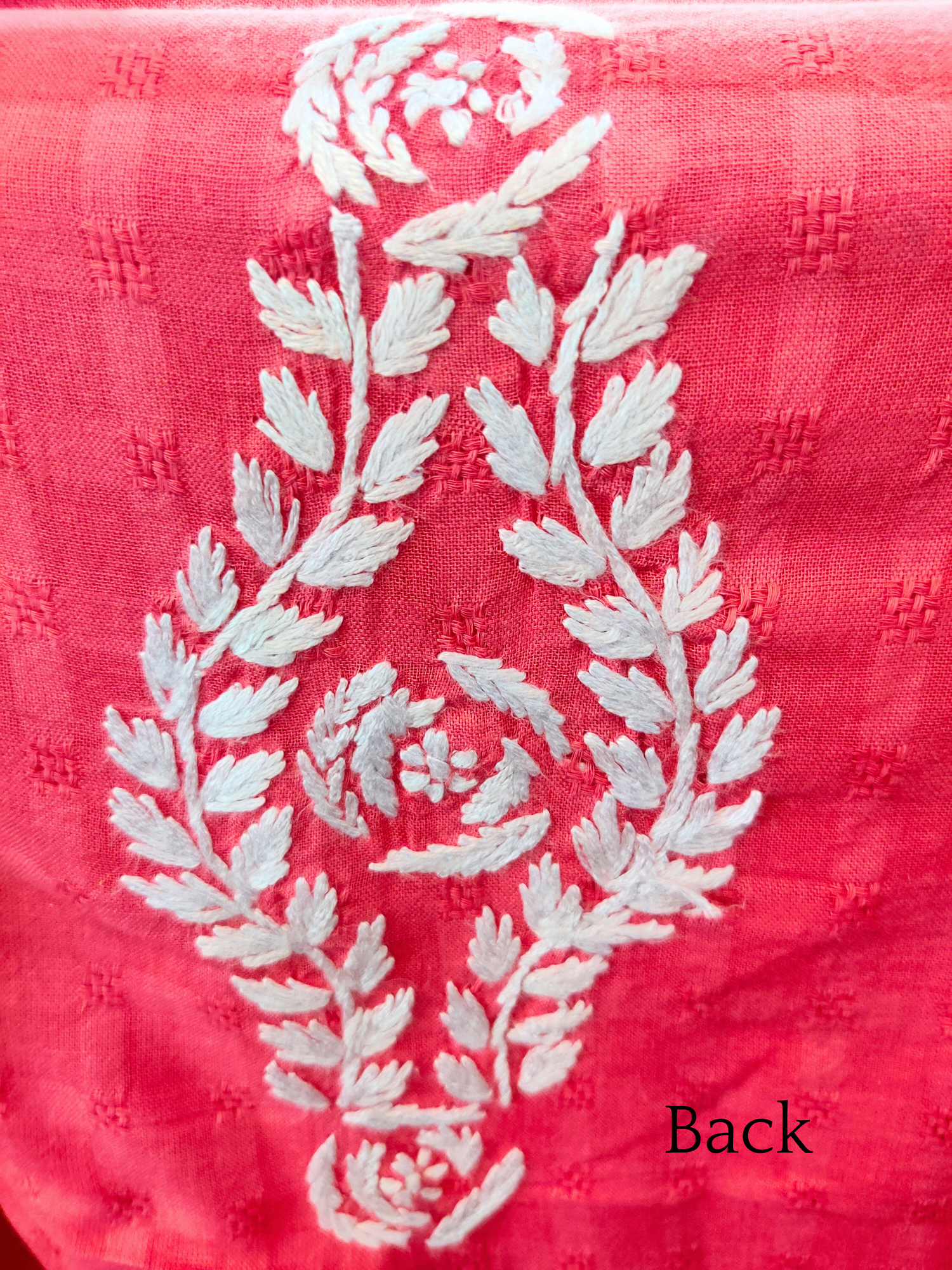 Magenta Handembroidered Cotton Chikankari Kurta