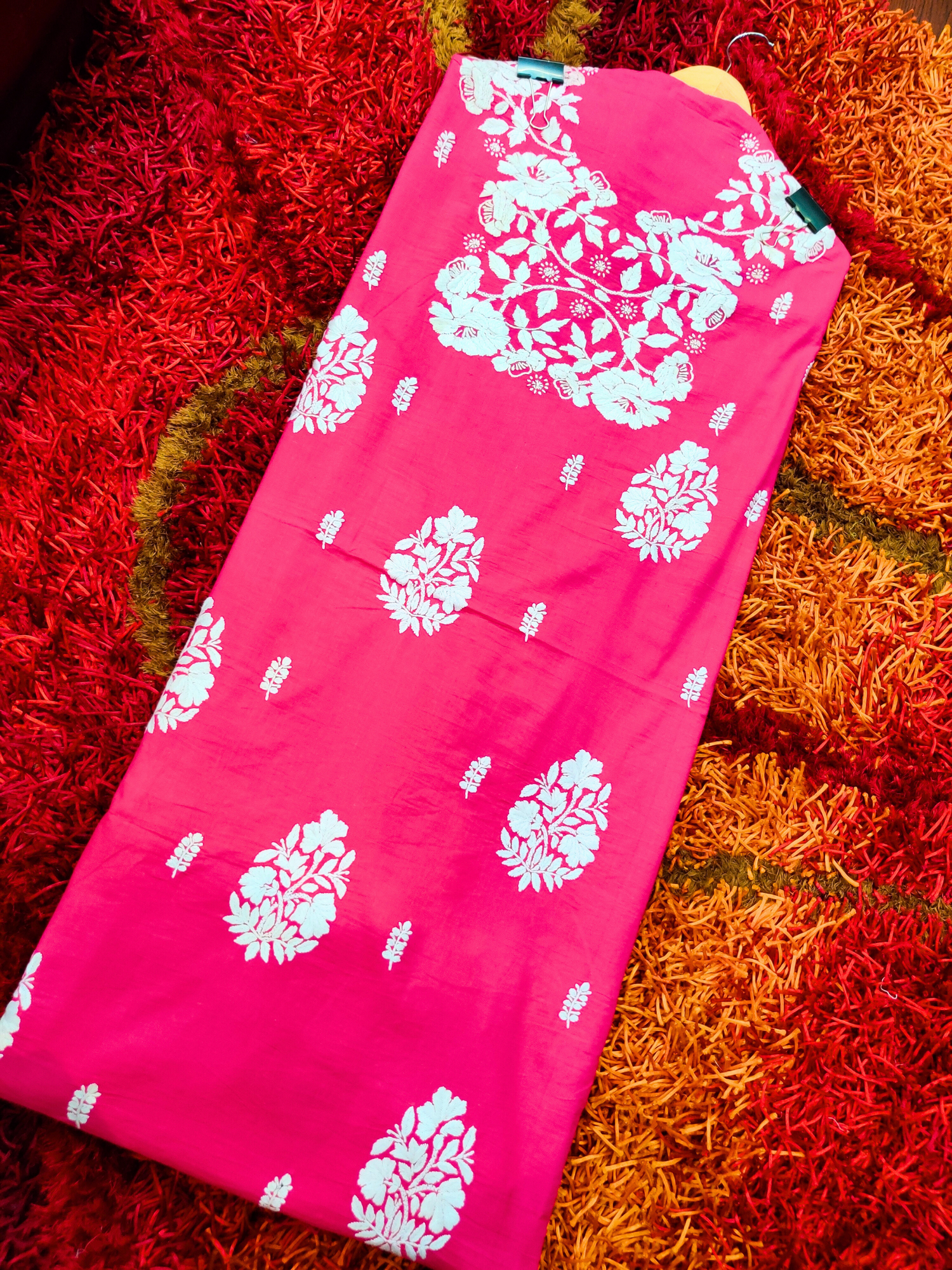 Yellow Schiffli Pure Cotton Kurta
