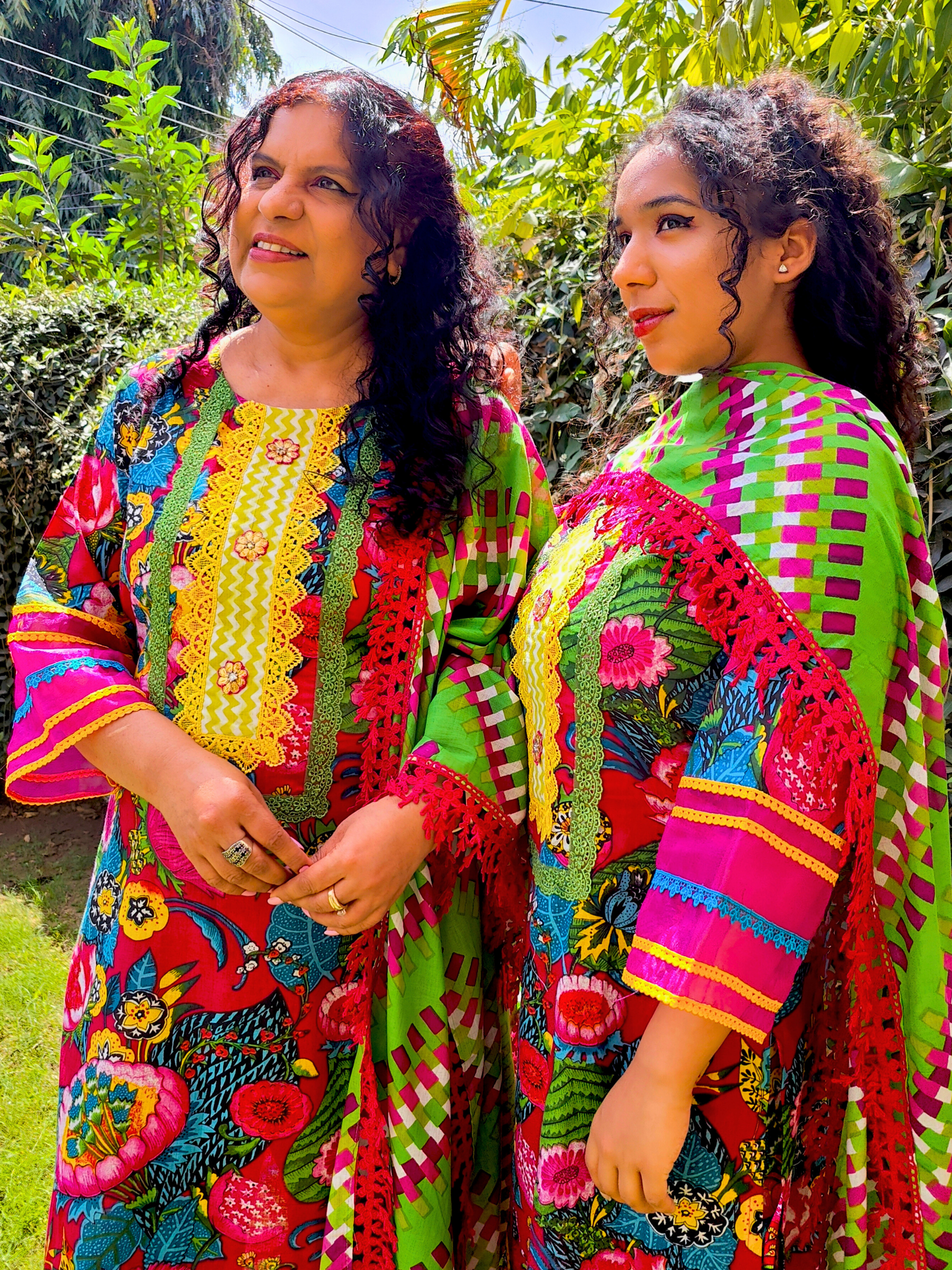 Multi Colour Digital Printed Cotton Stitched Suit Set