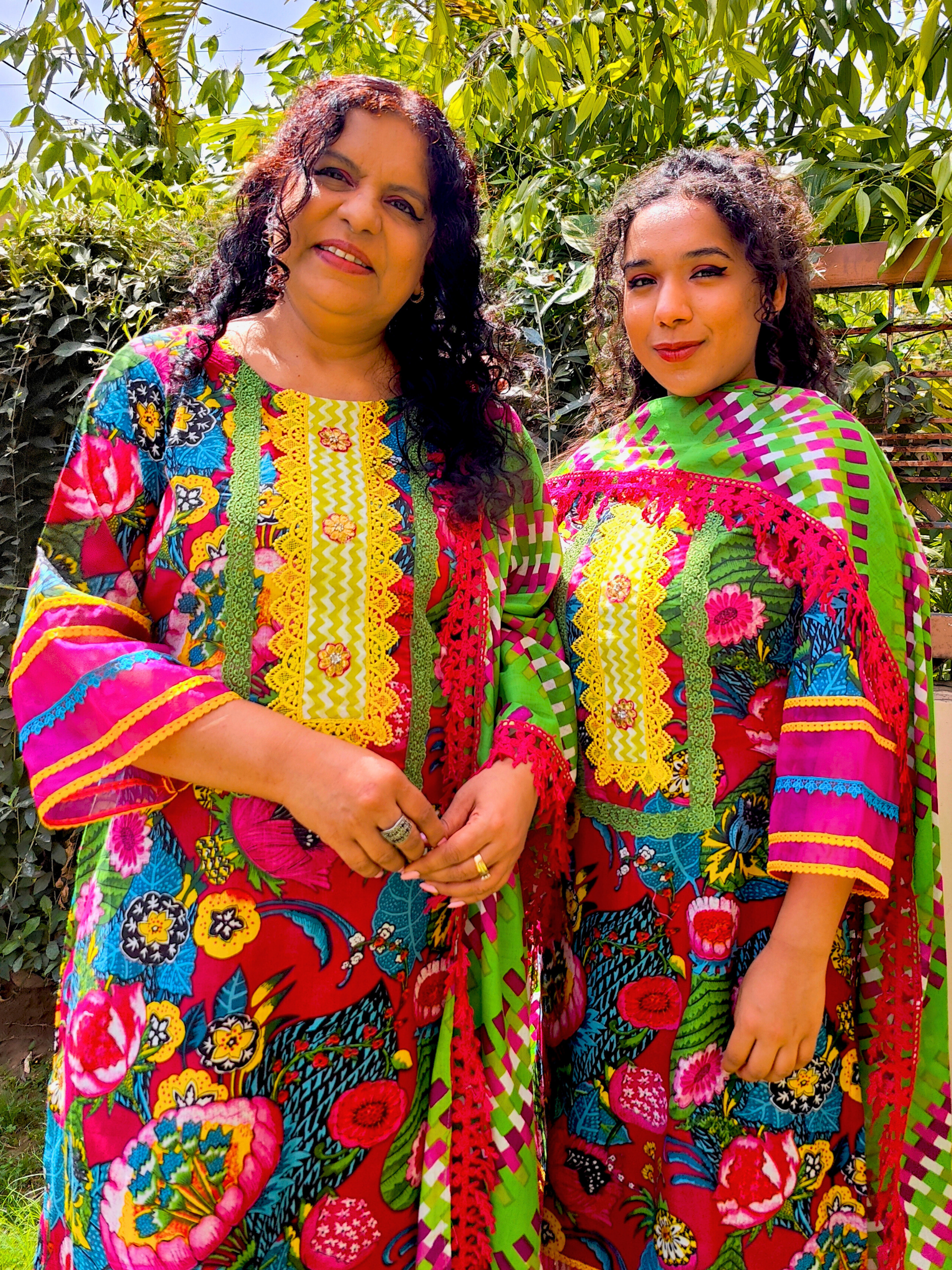 Multi Colour Digital Printed Cotton Stitched Suit Set