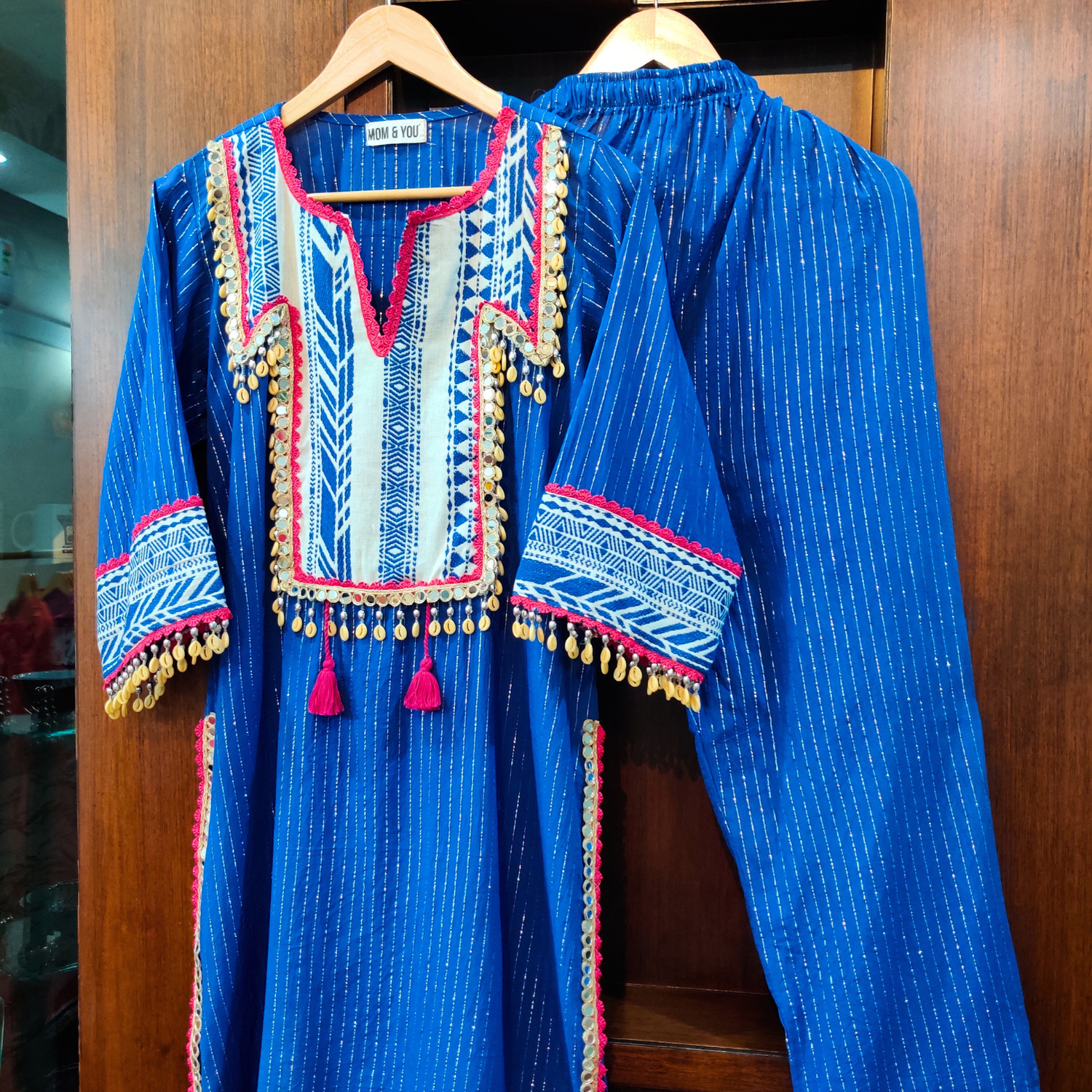 Purple Handembroidered Cotton Chikankari Kurta