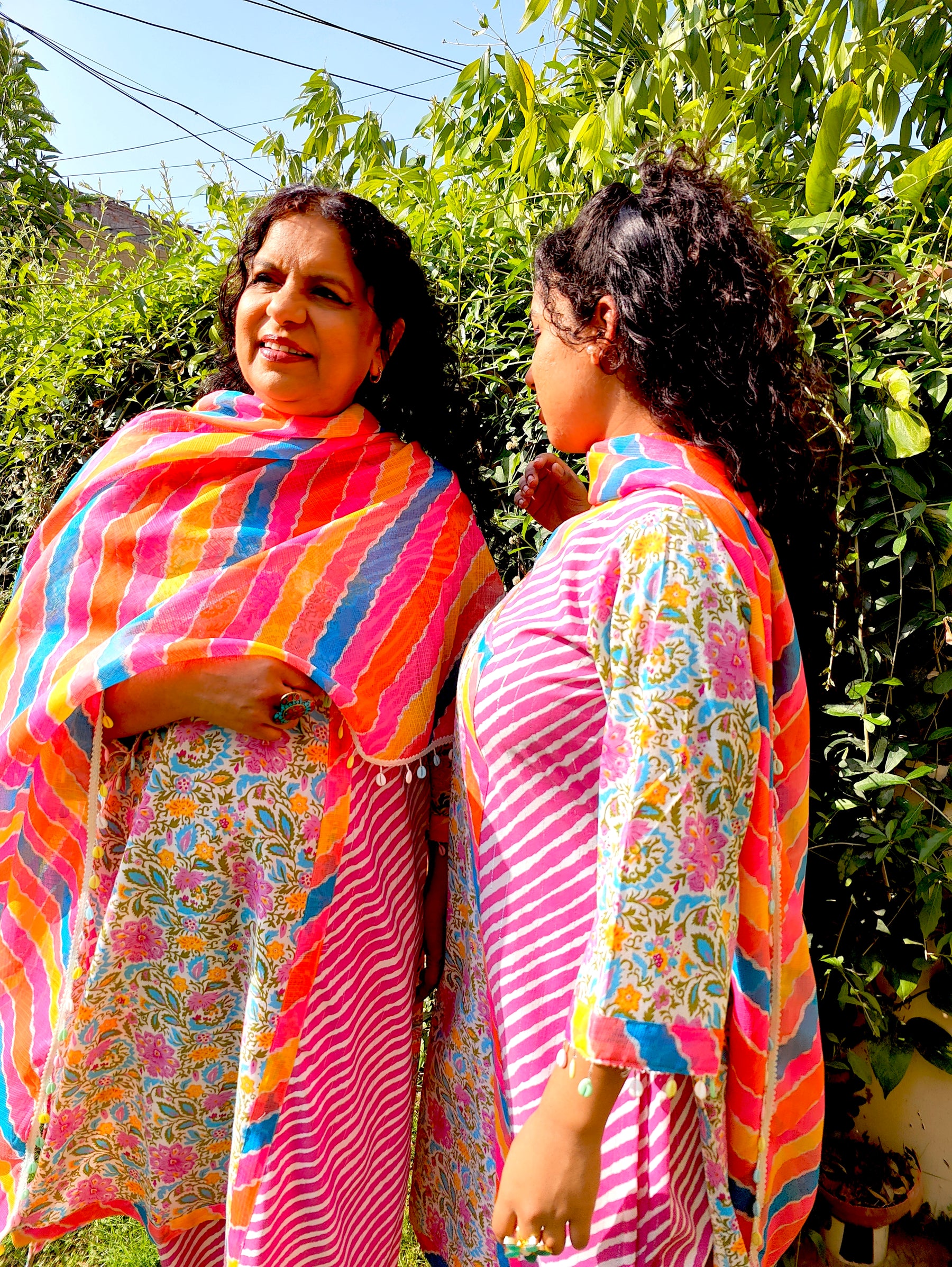 Multi Coloured Floral Digital Printed Cotton Stitched Suit Set