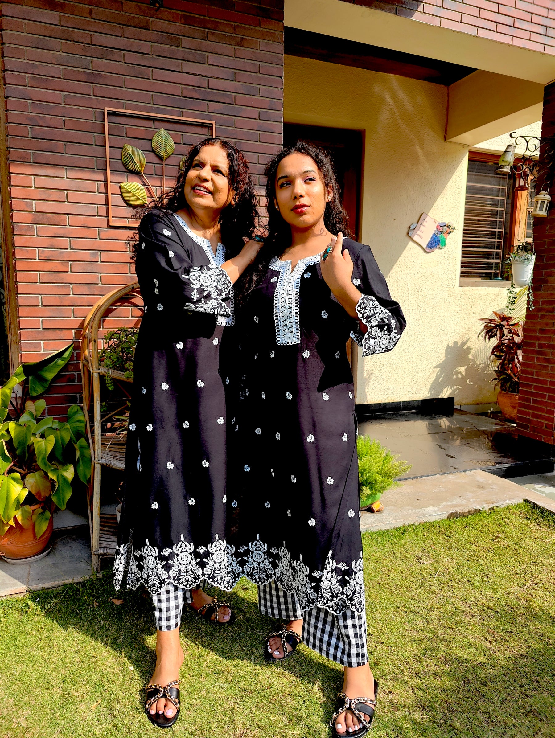 Black Embroidered Cotton Stitched Co-Ord Set