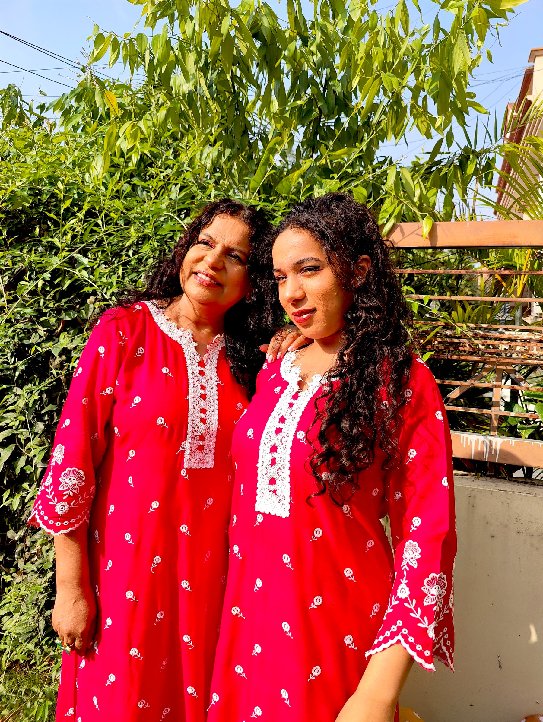 Magenta Embroidered Cotton Stitched Co-Ord Set