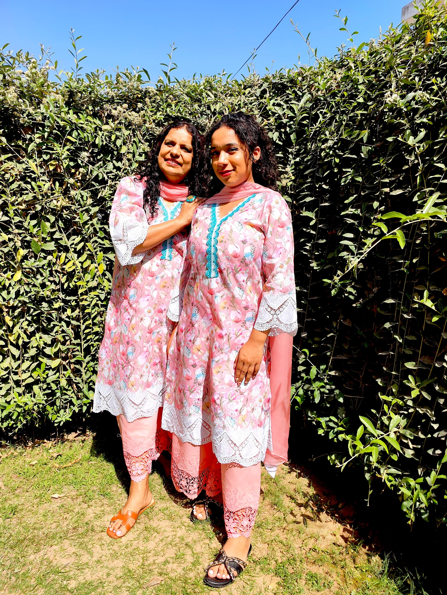 Pink Pakistani Digital Printed Embroidered Cotton Stitched Suit Set