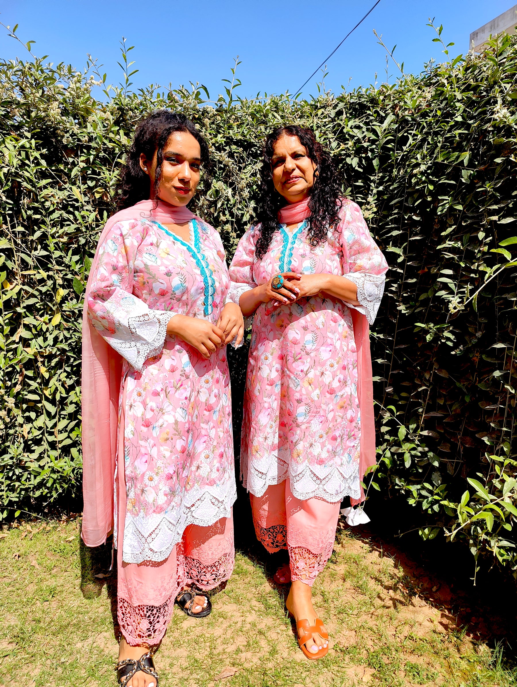 Pink Pakistani Digital Printed Embroidered Cotton Stitched Suit Set