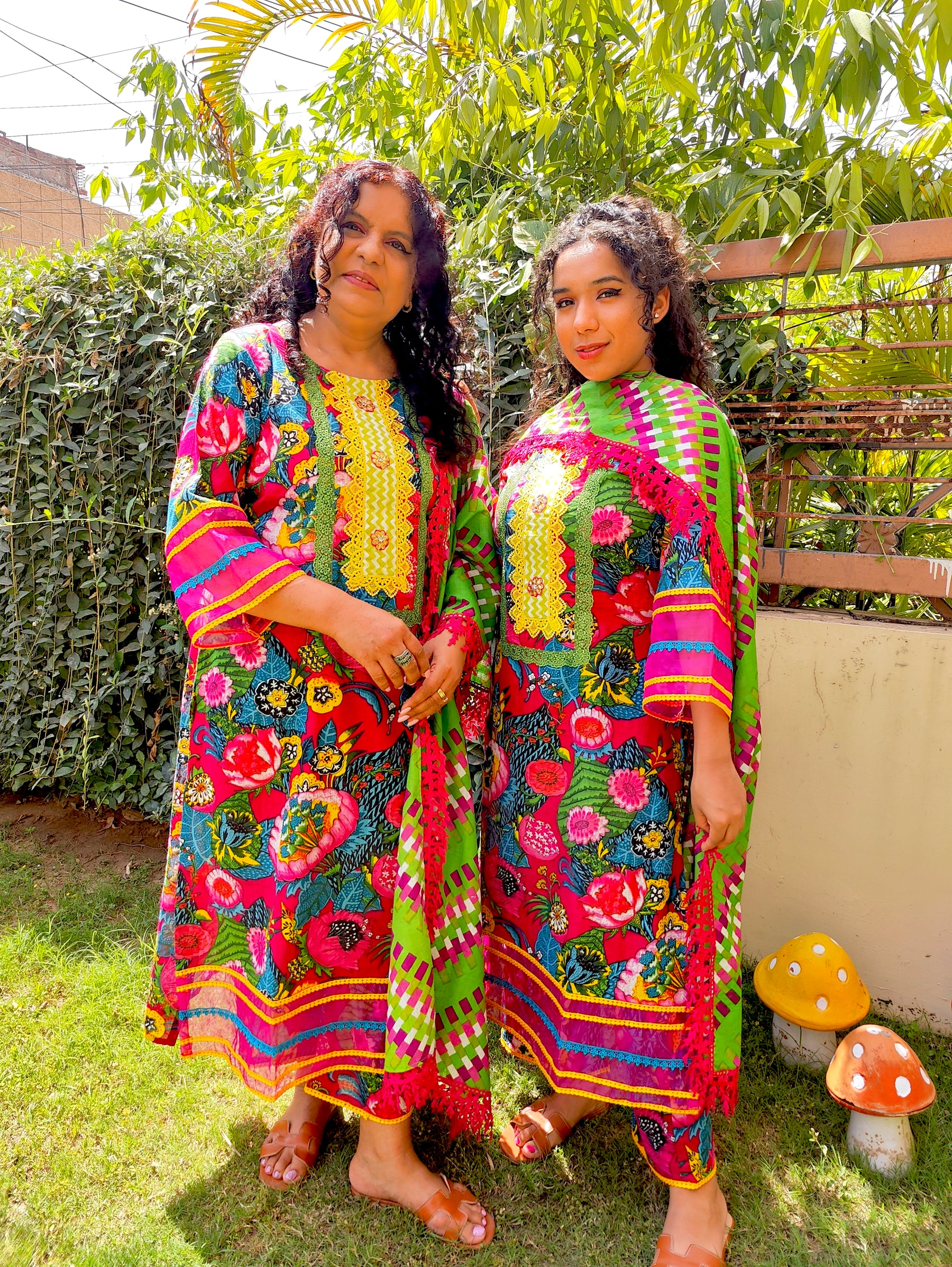 Multi Colour Digital Printed Cotton Stitched Suit Set