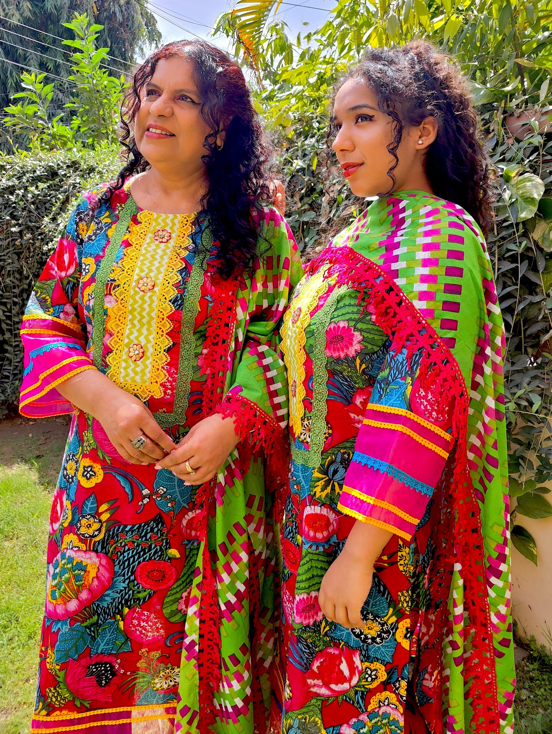 Multi Colour Digital Printed Cotton Stitched Suit Set