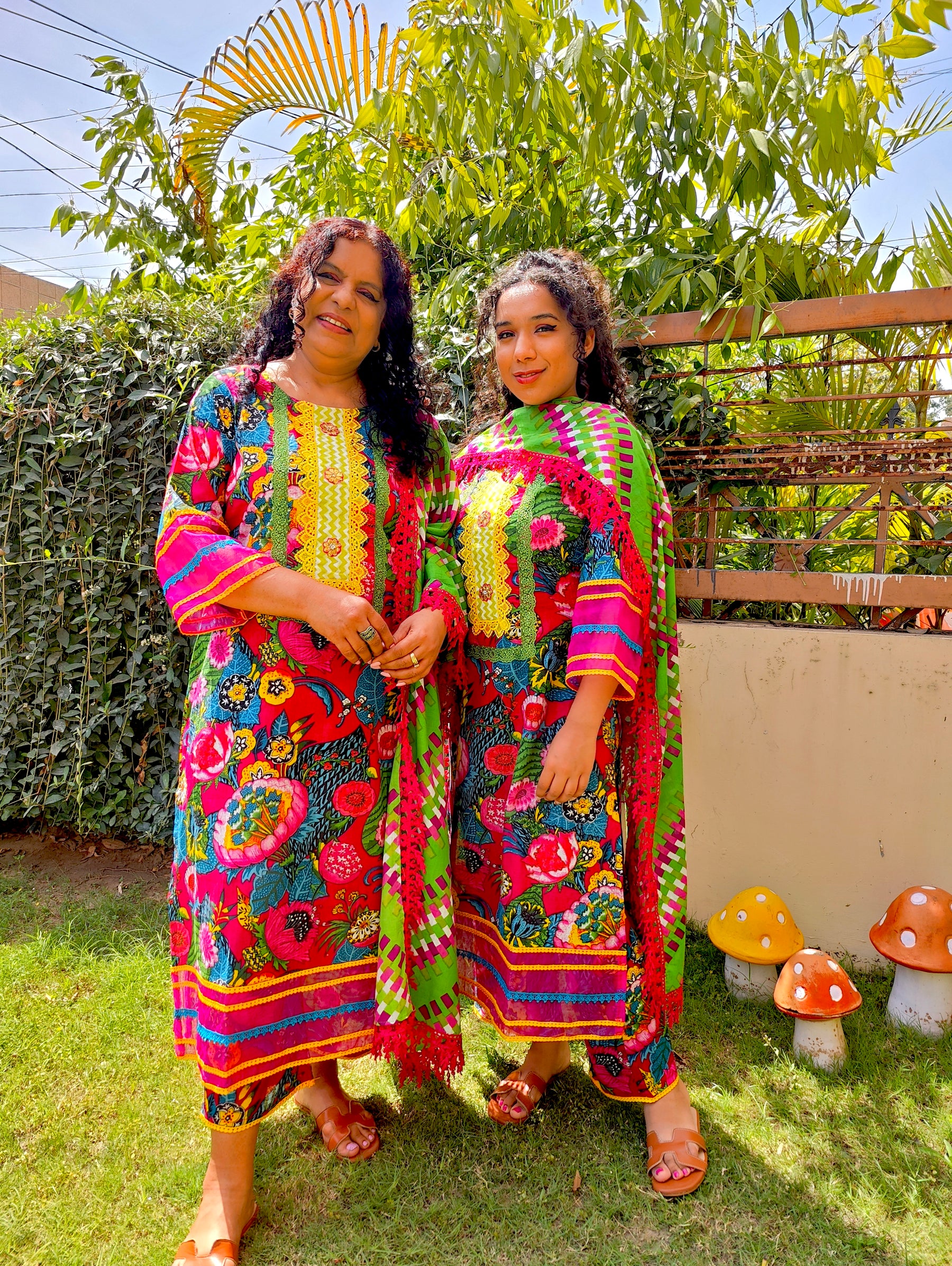 Multi Colour Digital Printed Cotton Stitched Suit Set
