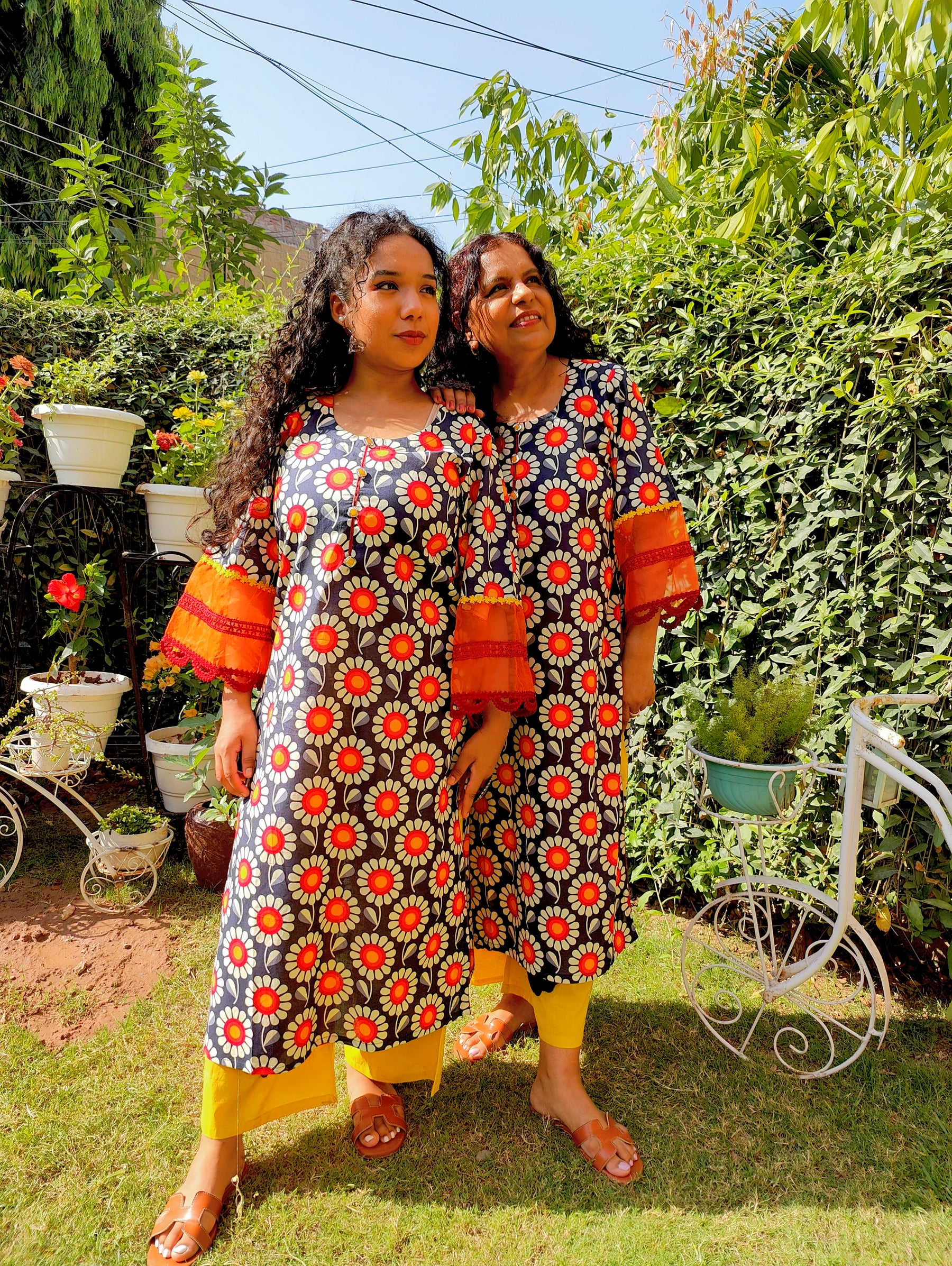 Blue Digital Printed Cotton stitched Co-Ord Set