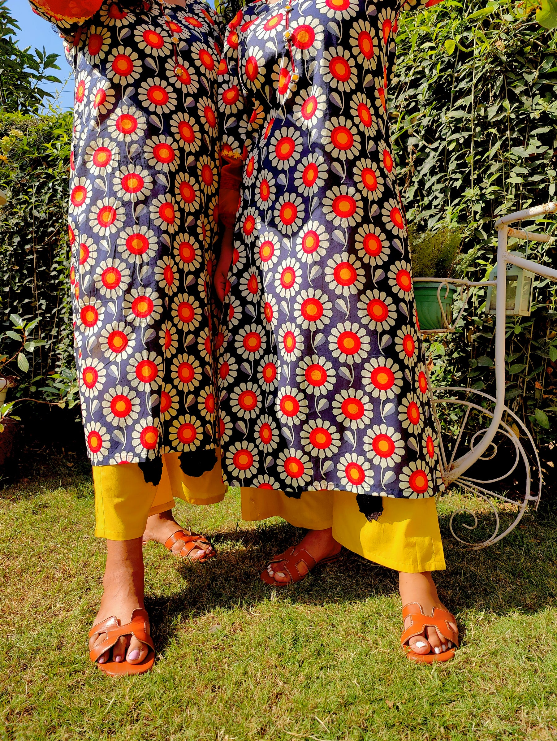 Blue Digital Printed Cotton stitched Co-Ord Set