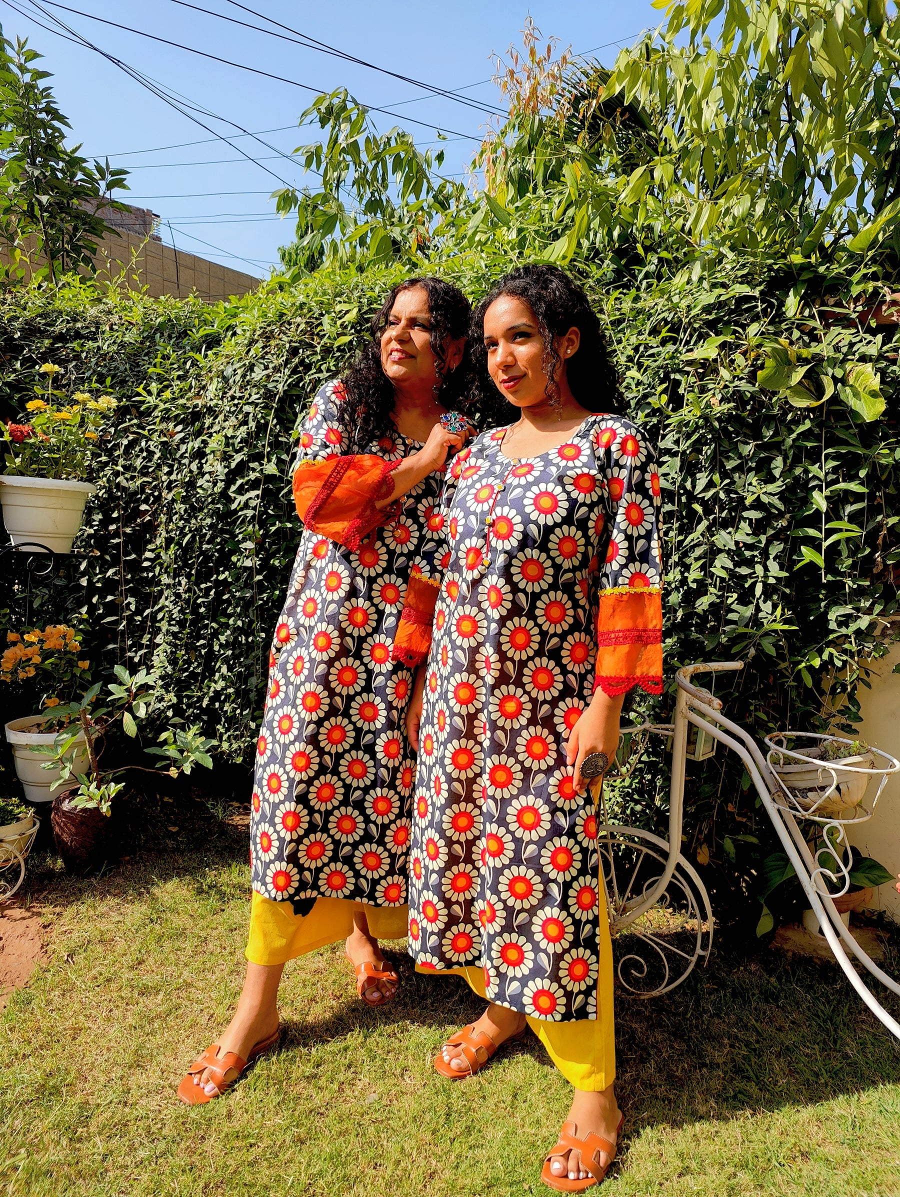 Blue Digital Printed Cotton stitched Co-Ord Set