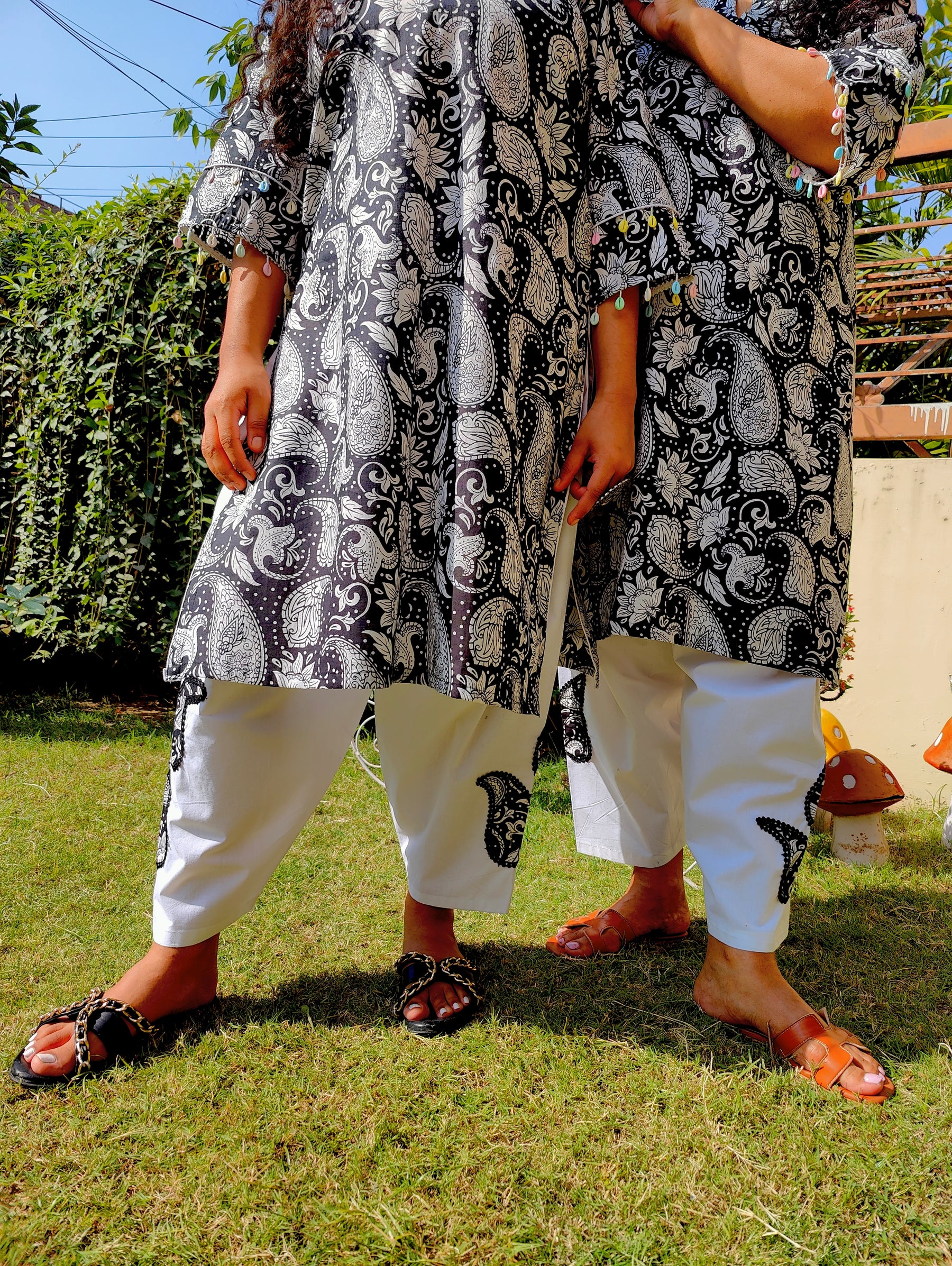 Black Paisley Digital Printed Cotton stitched Co-Ord Set