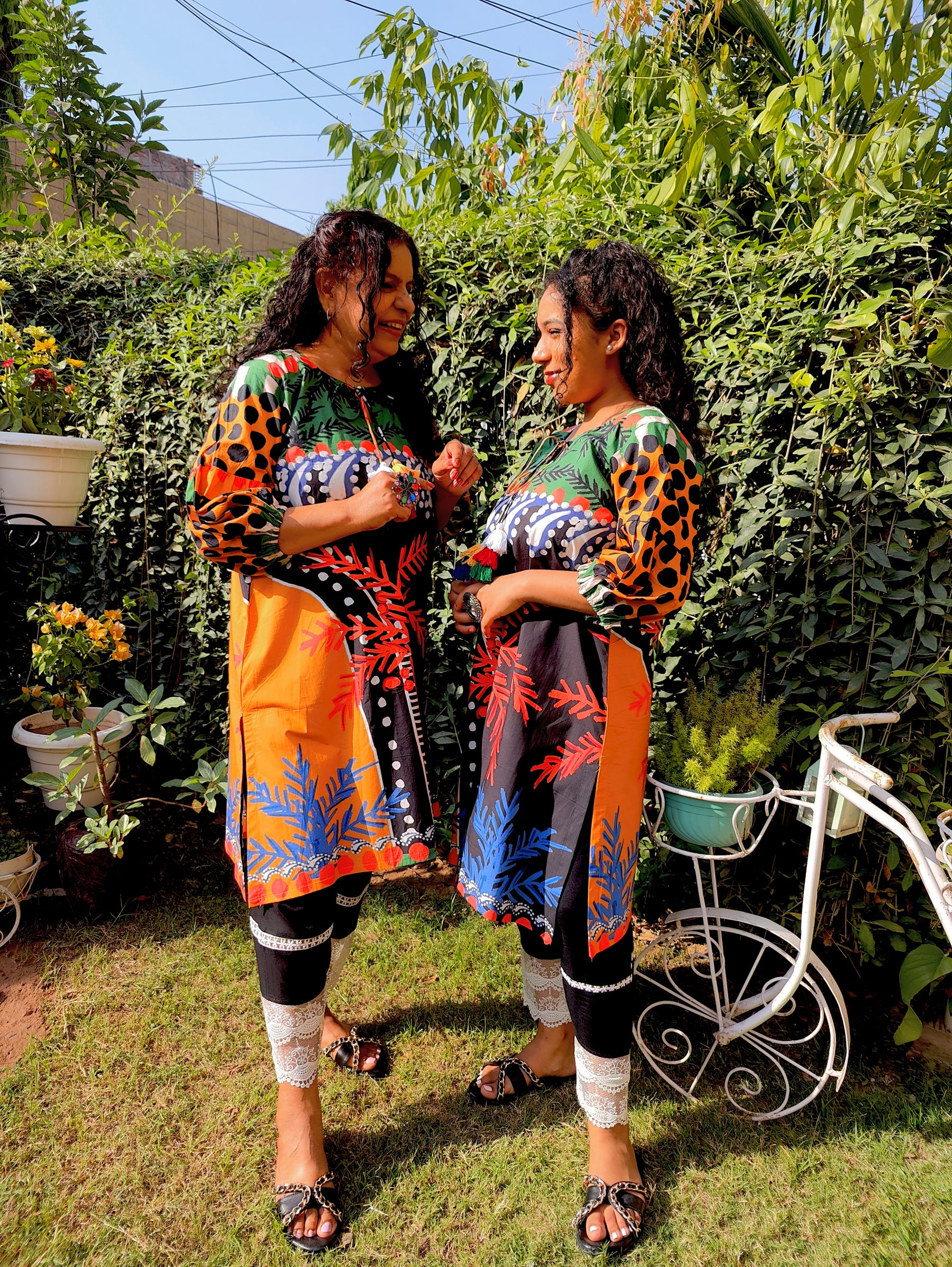 Multi-coloured Digital Printed Cotton Stitched Co-Ord Set