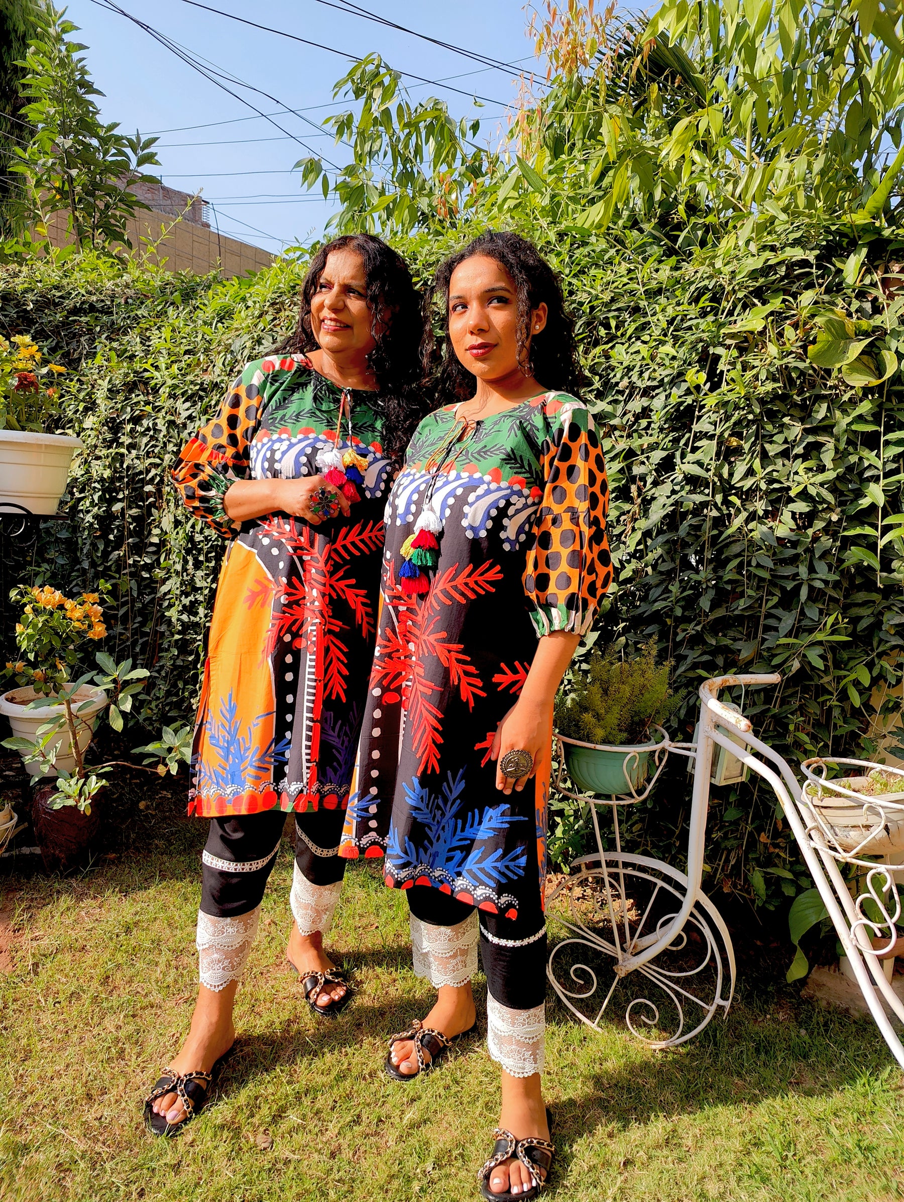 Multi-coloured Digital Printed Cotton Stitched Co-Ord Set