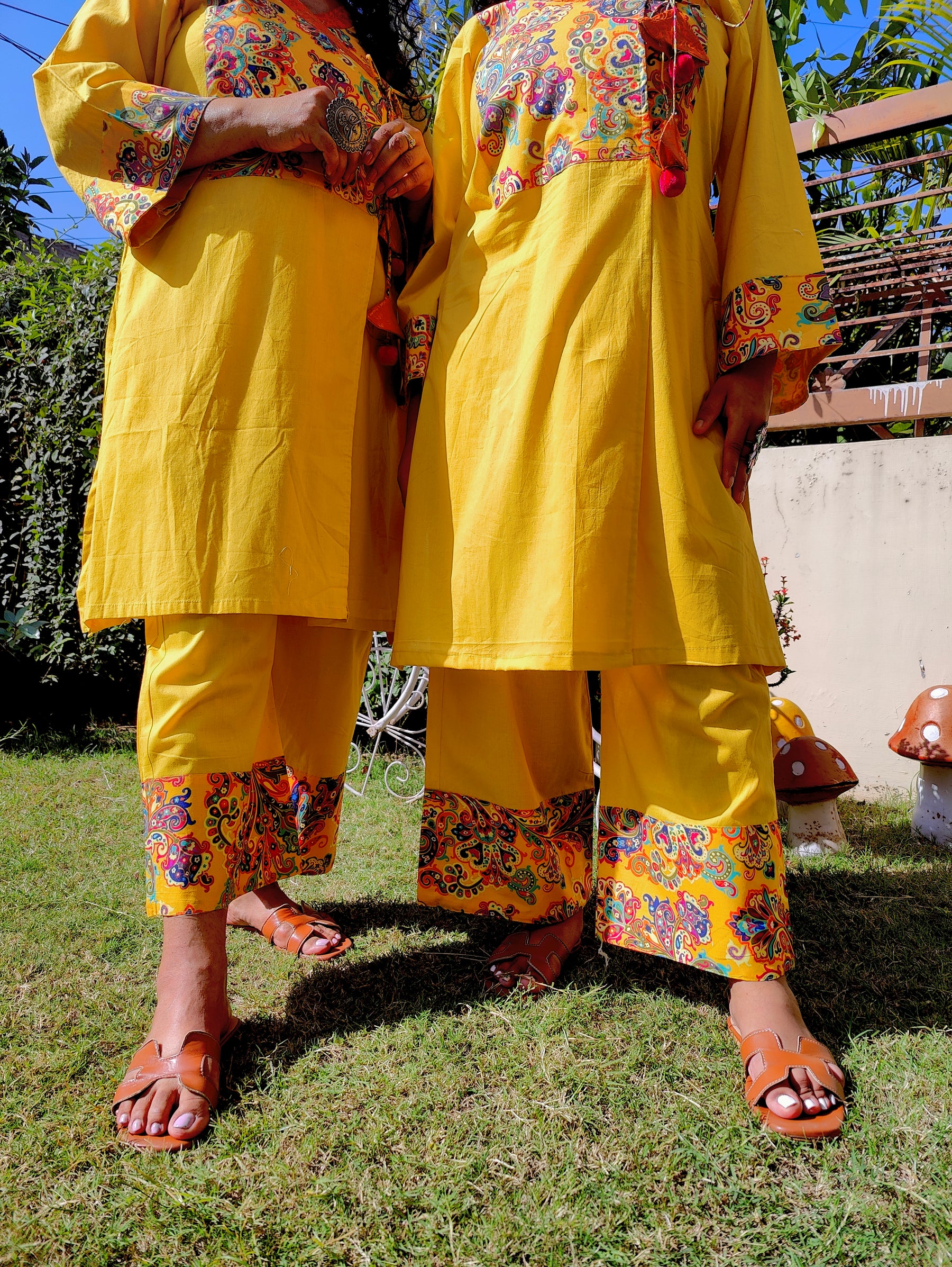 Yellow Kalamkari Cotton Stitched Co-Ord Set