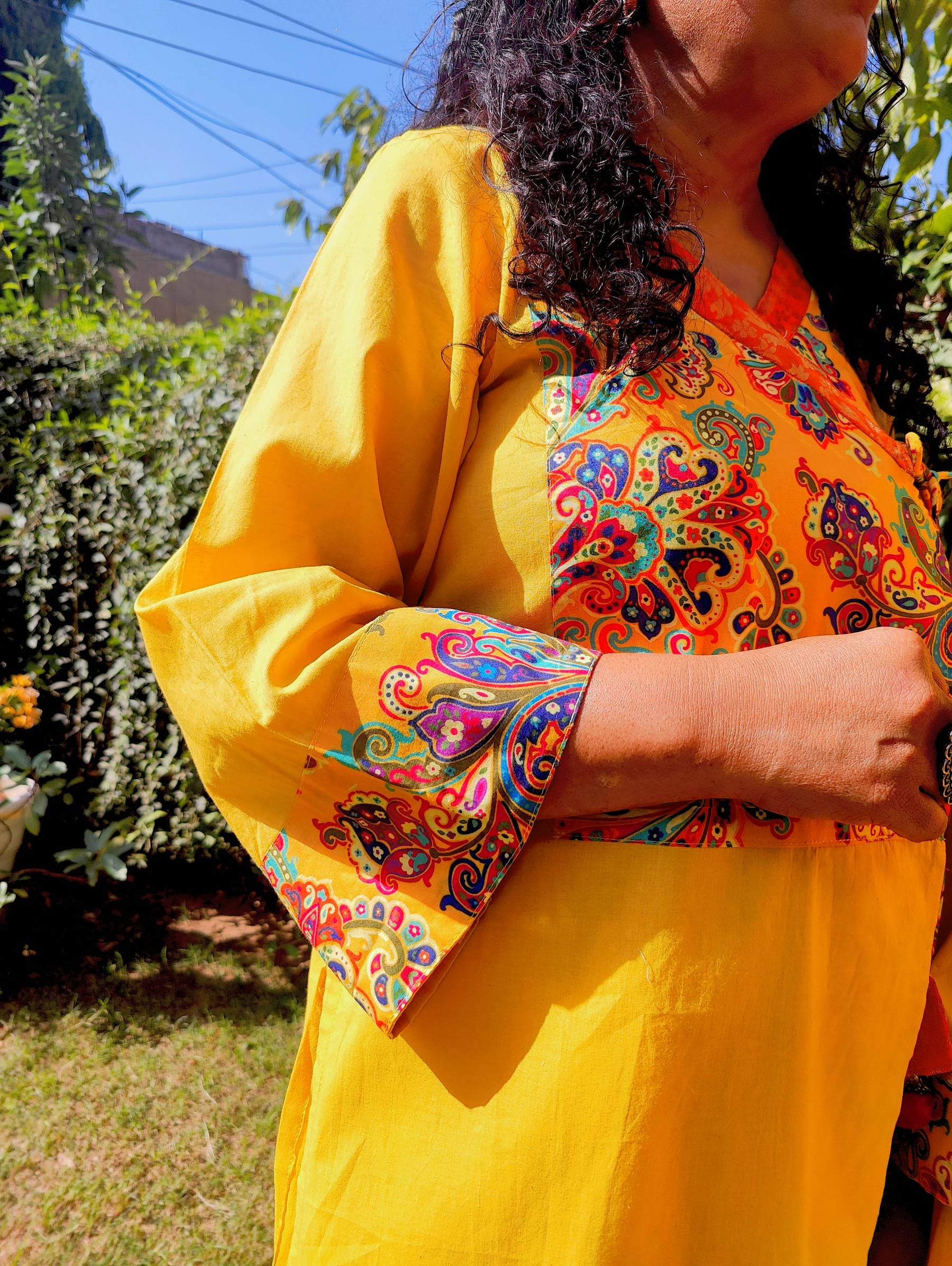 Yellow Kalamkari Cotton Stitched Co-Ord Set