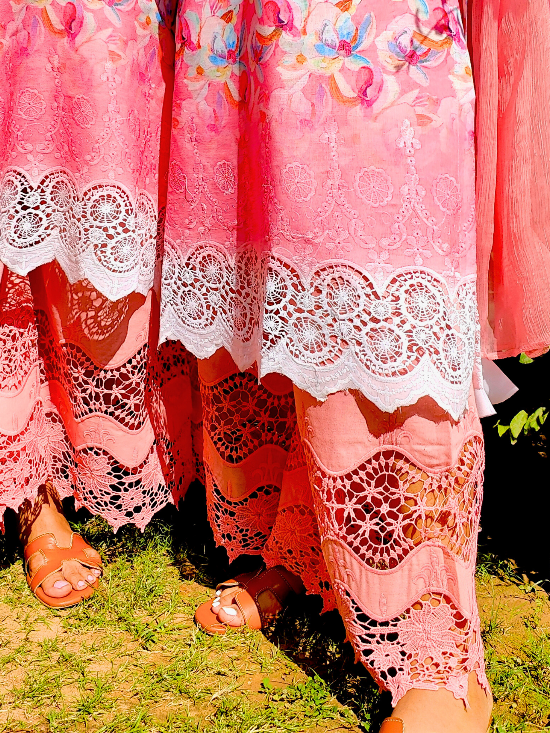 Multi Floral Pakistani Digital Printed Embroidered Cotton Stitched Suit Set