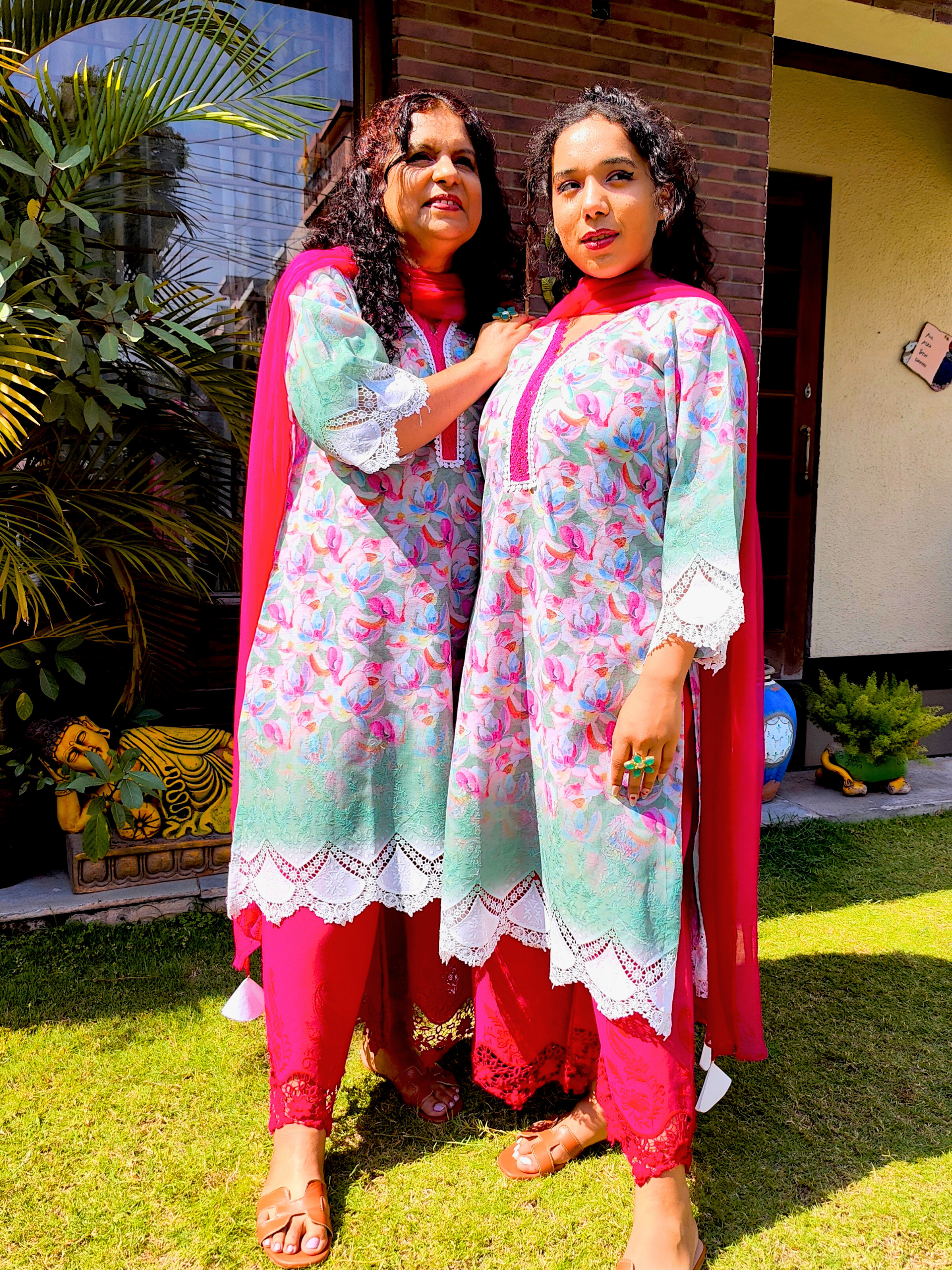 Green Pakistani Digital Printed Cotton Stitched Suit Set