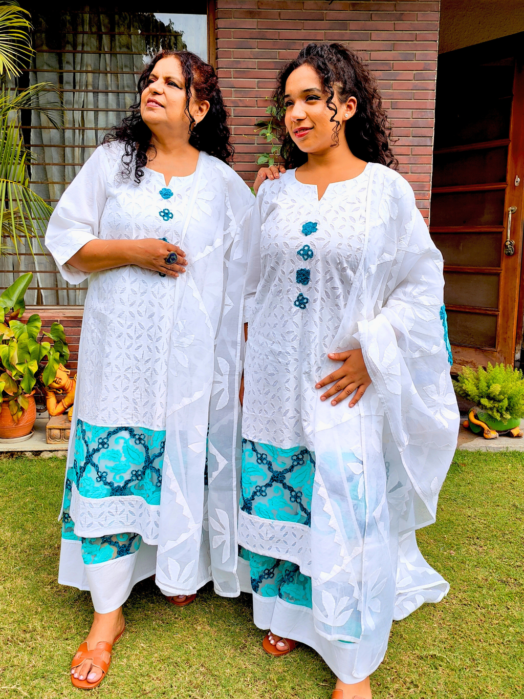 White Sindh Craft Embroidered Lace Stitched Suit Set