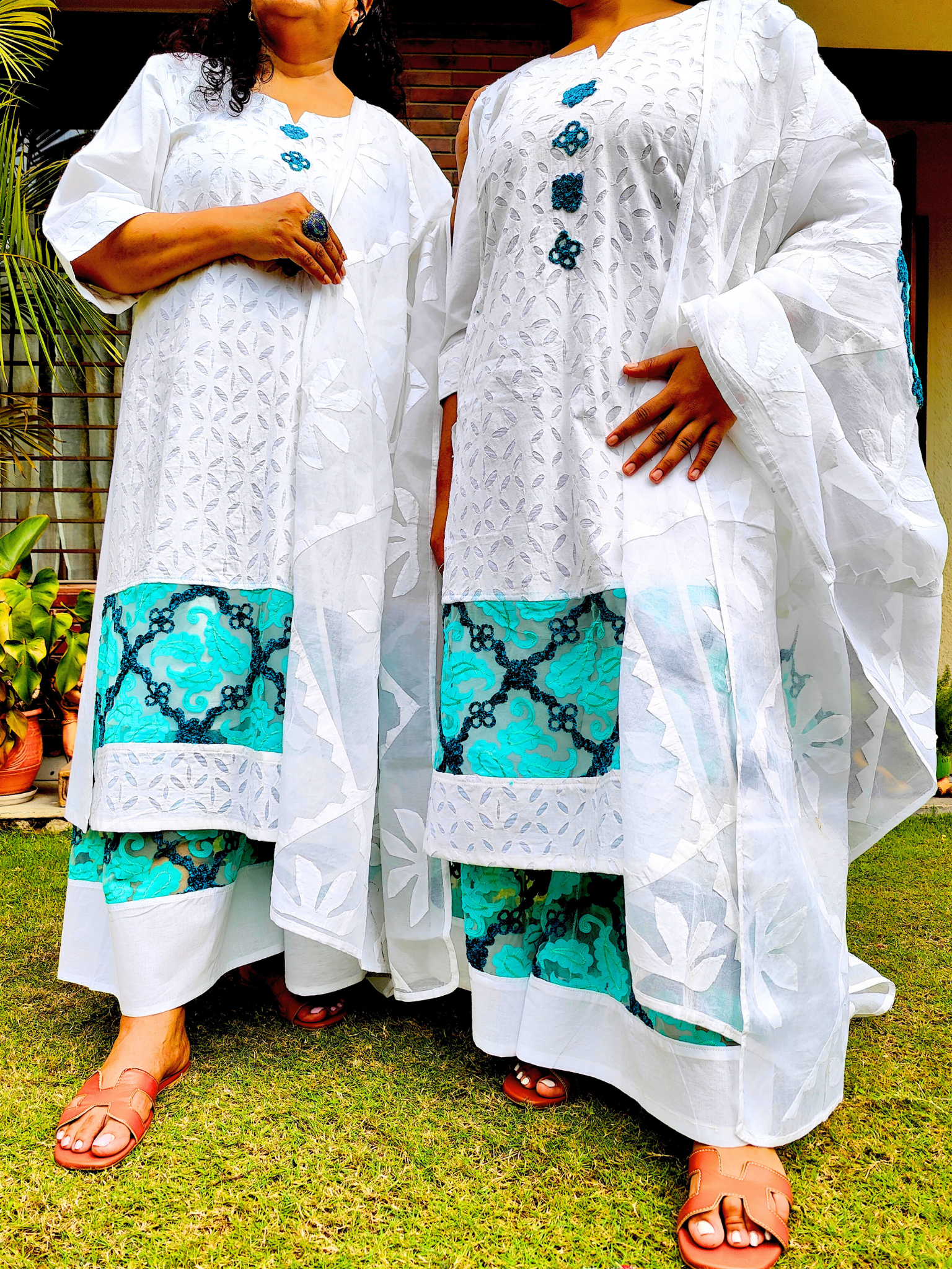 White Sindh Craft Embroidered Lace Stitched Suit Set