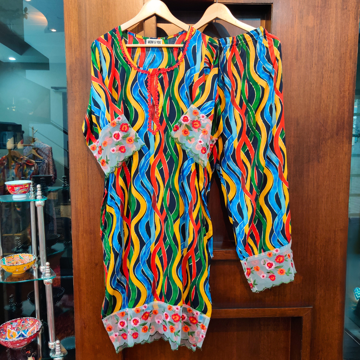 Multi Colour Cotton Stitched Co-Ord Set