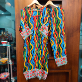 Multi Colour Cotton Stitched Co-Ord Set