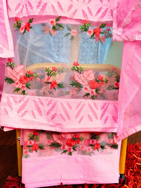 Pink Sindh Craft Unstitched Dress Material Suit Set