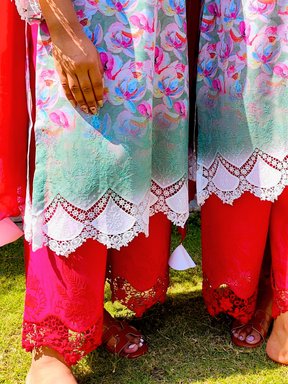 Green Pakistani Digital Printed Cotton Stitched Suit Set