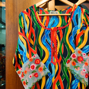 Multi Colour Cotton Stitched Co-Ord Set