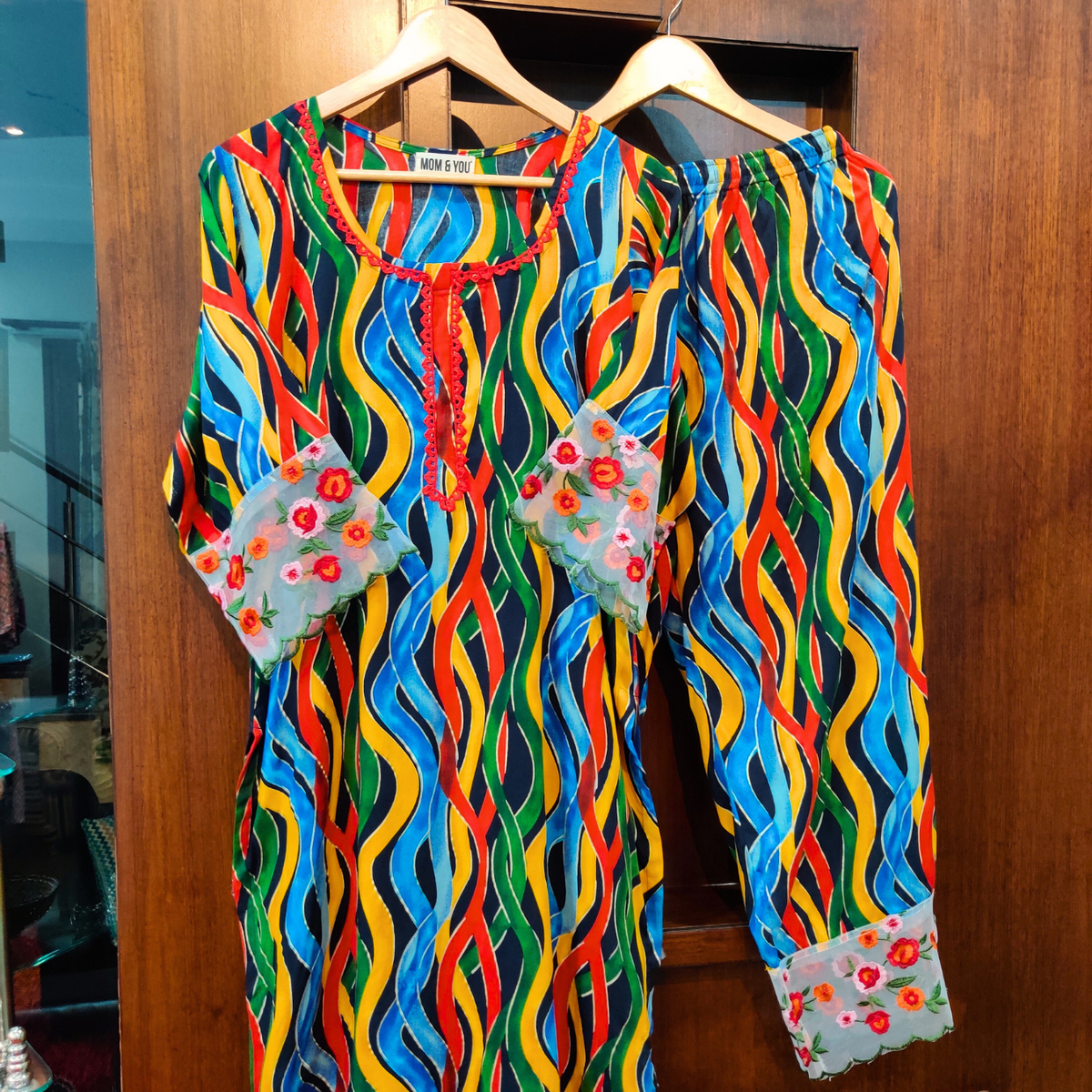 Multi Colour Cotton Stitched Co-Ord Set