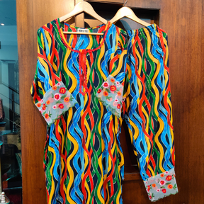 Multi Colour Cotton Stitched Co-Ord Set