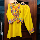 Yellow Kalamkari Cotton Stitched Co-Ord Set