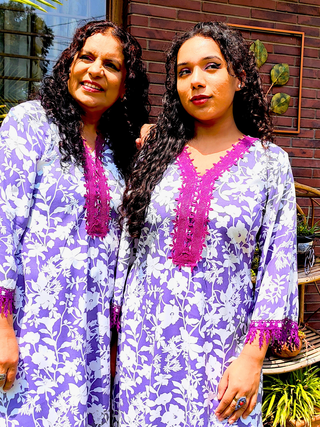 Purple and White Digital Printed Cotton Stitched Co-Ord Set