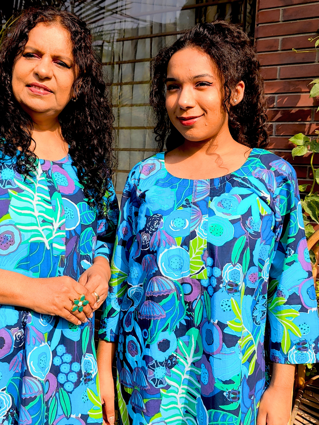 Ultramarine Blue Digital Printed Cotton Stitched Co-Ord Set