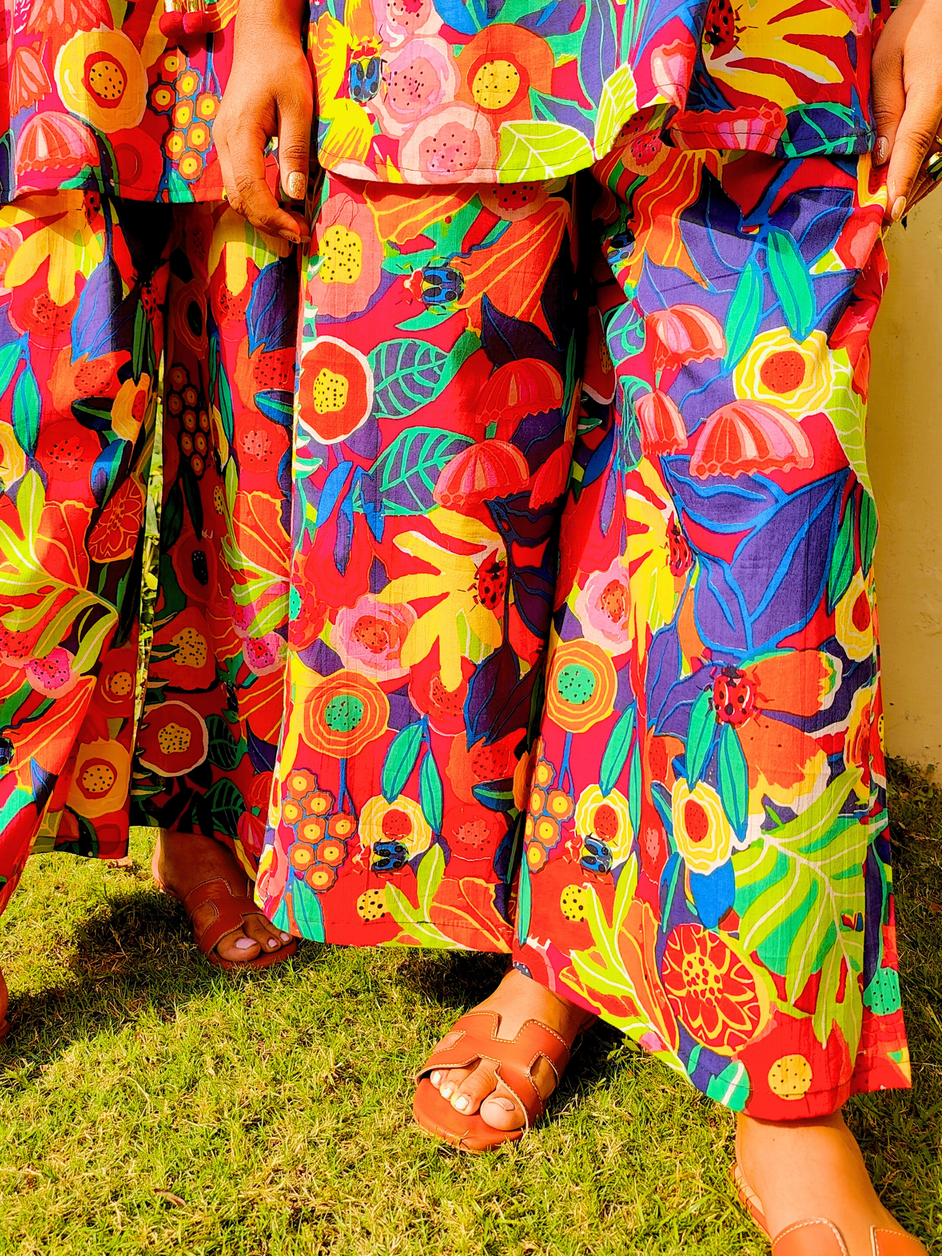 Multi Coloured Digital Printed Cotton Stitched Co-Ord Set