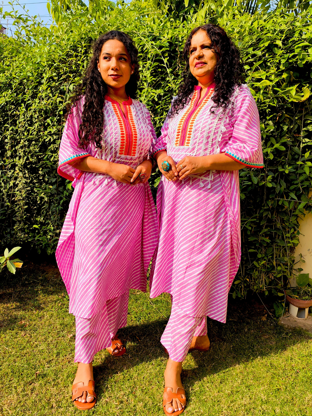 Pink Tie Dye Embroidered Cotton Stitched Co-Ord Set