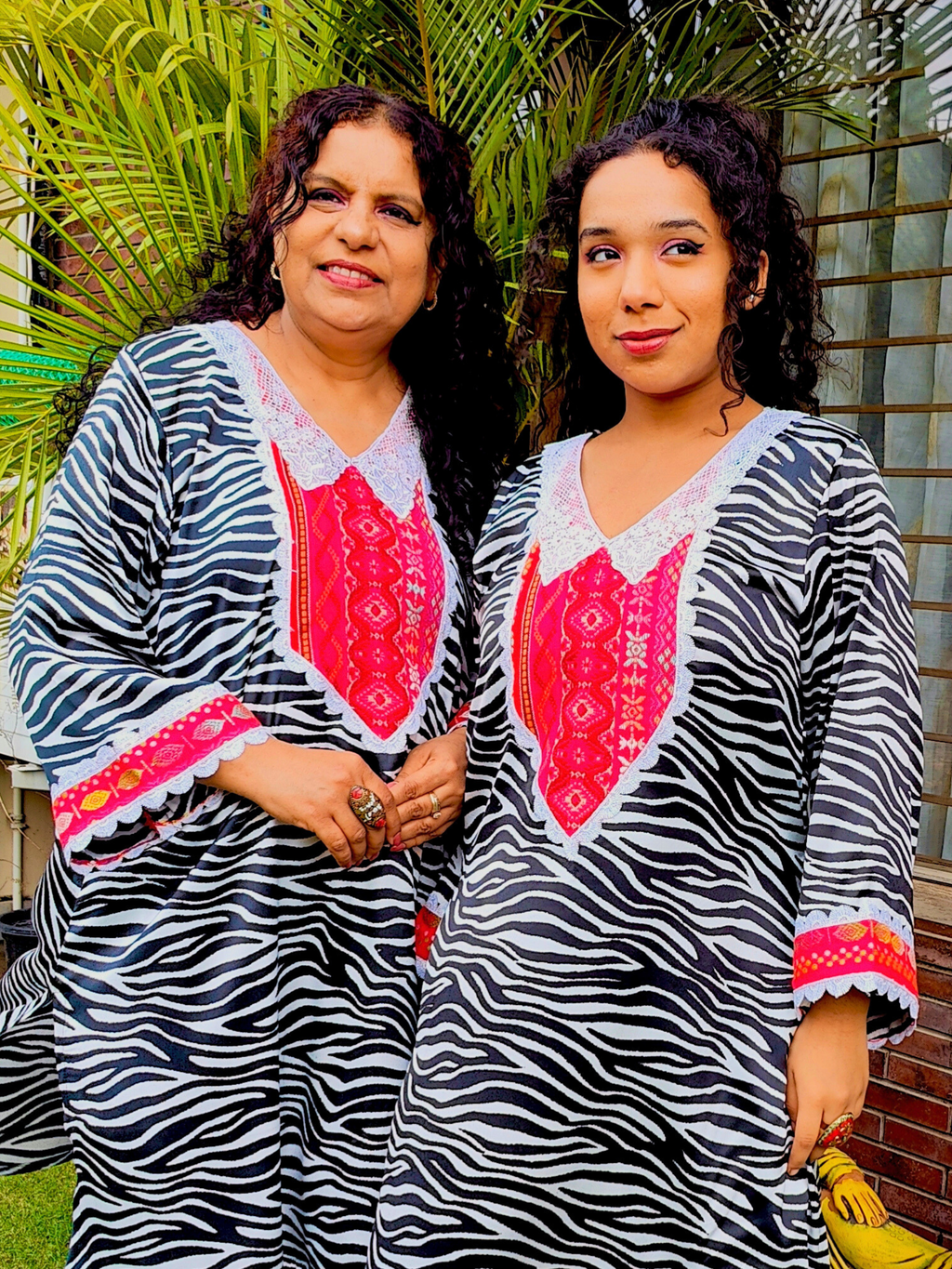 Black and White Embroidered Satin Silk Stitched Co-Ord Set