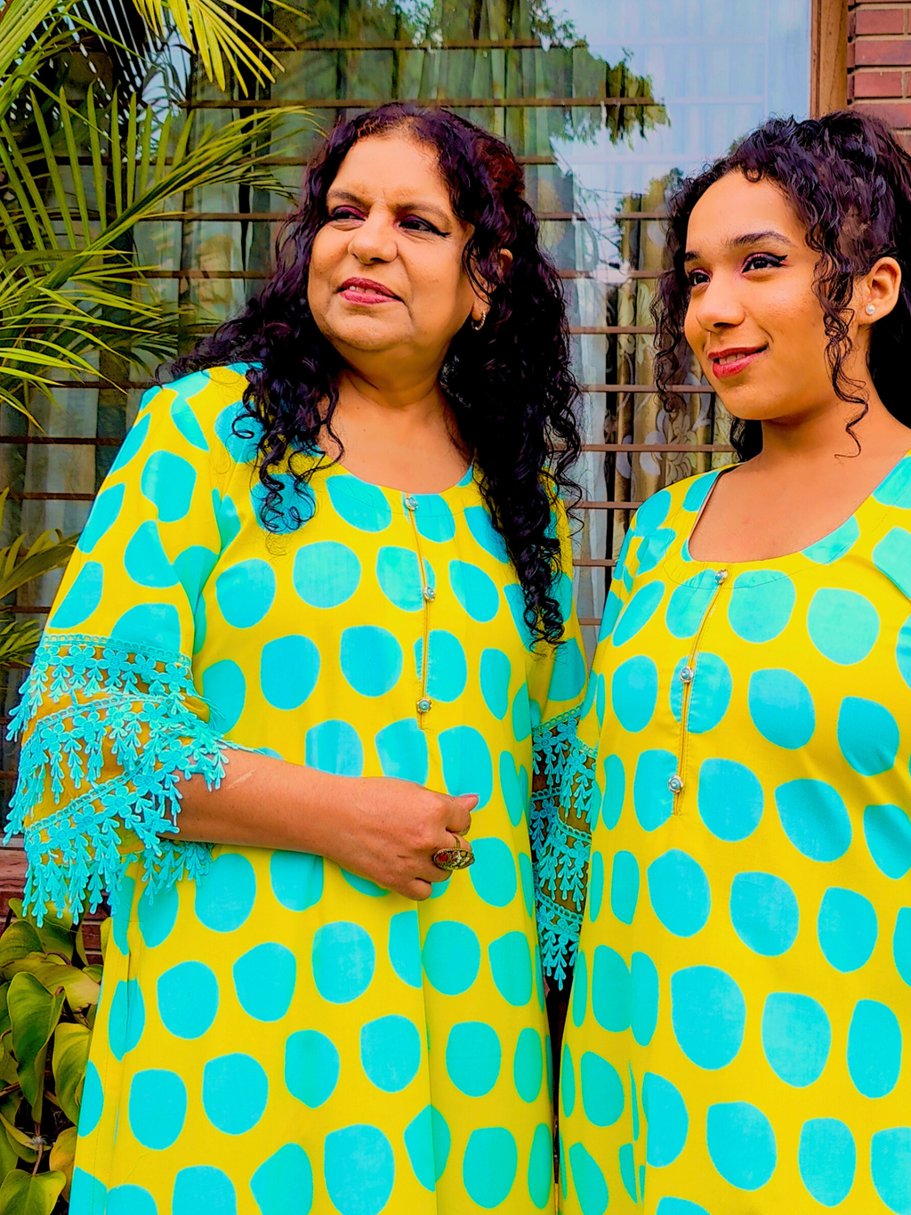 Lime Green Polka Dot Cotton Stitched Co-Ord Set