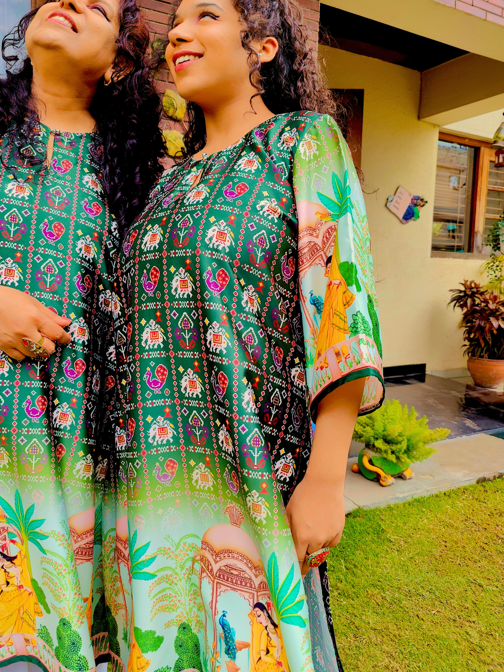 Green Digital Printed Muslin Silk Stitched Co-Ord Set