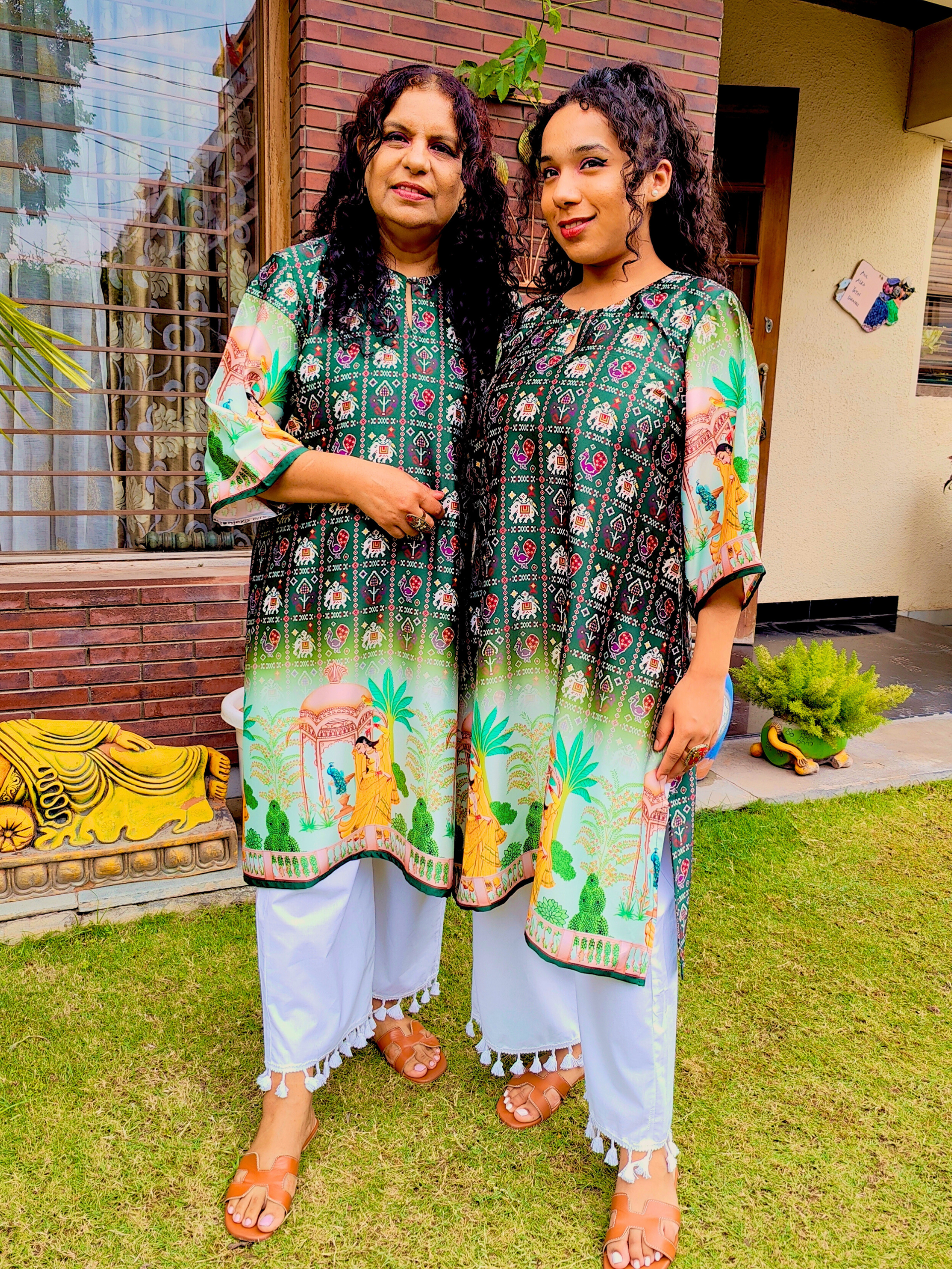 Green Digital Printed Muslin Silk Stitched Co-Ord Set