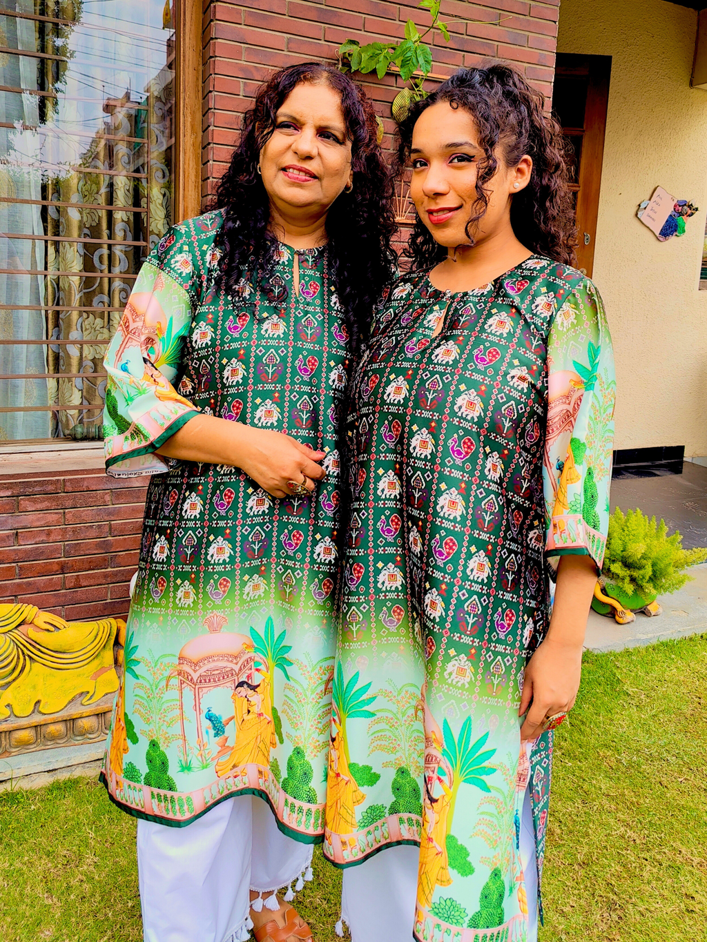 Green Digital Printed Muslin Silk Stitched Co-Ord Set