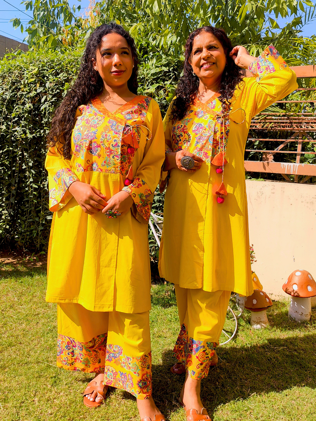 Yellow Kalamkari Cotton Stitched Co-Ord Set