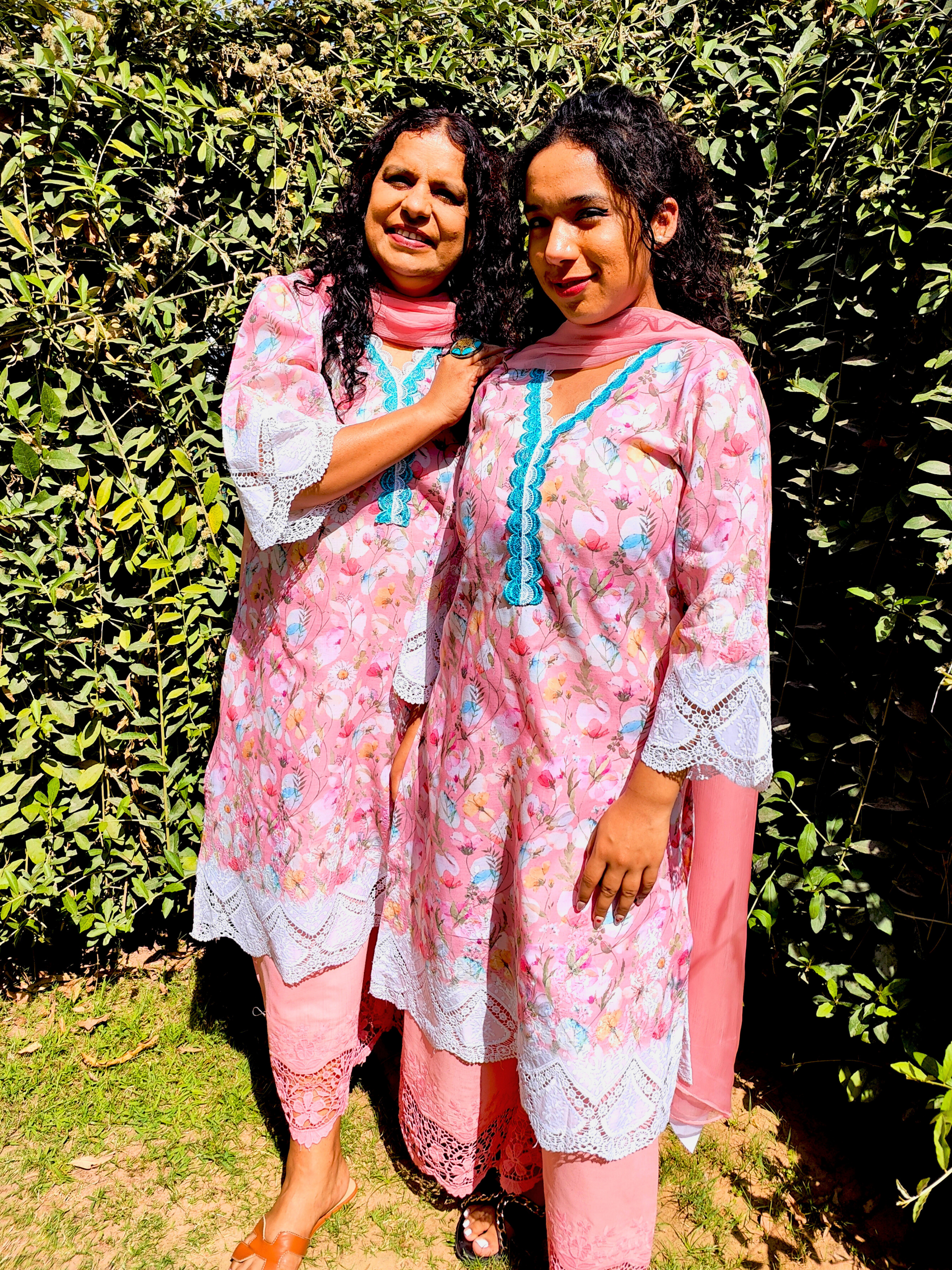 Pink Pakistani Digital Printed Embroidered Cotton Stitched Suit Set