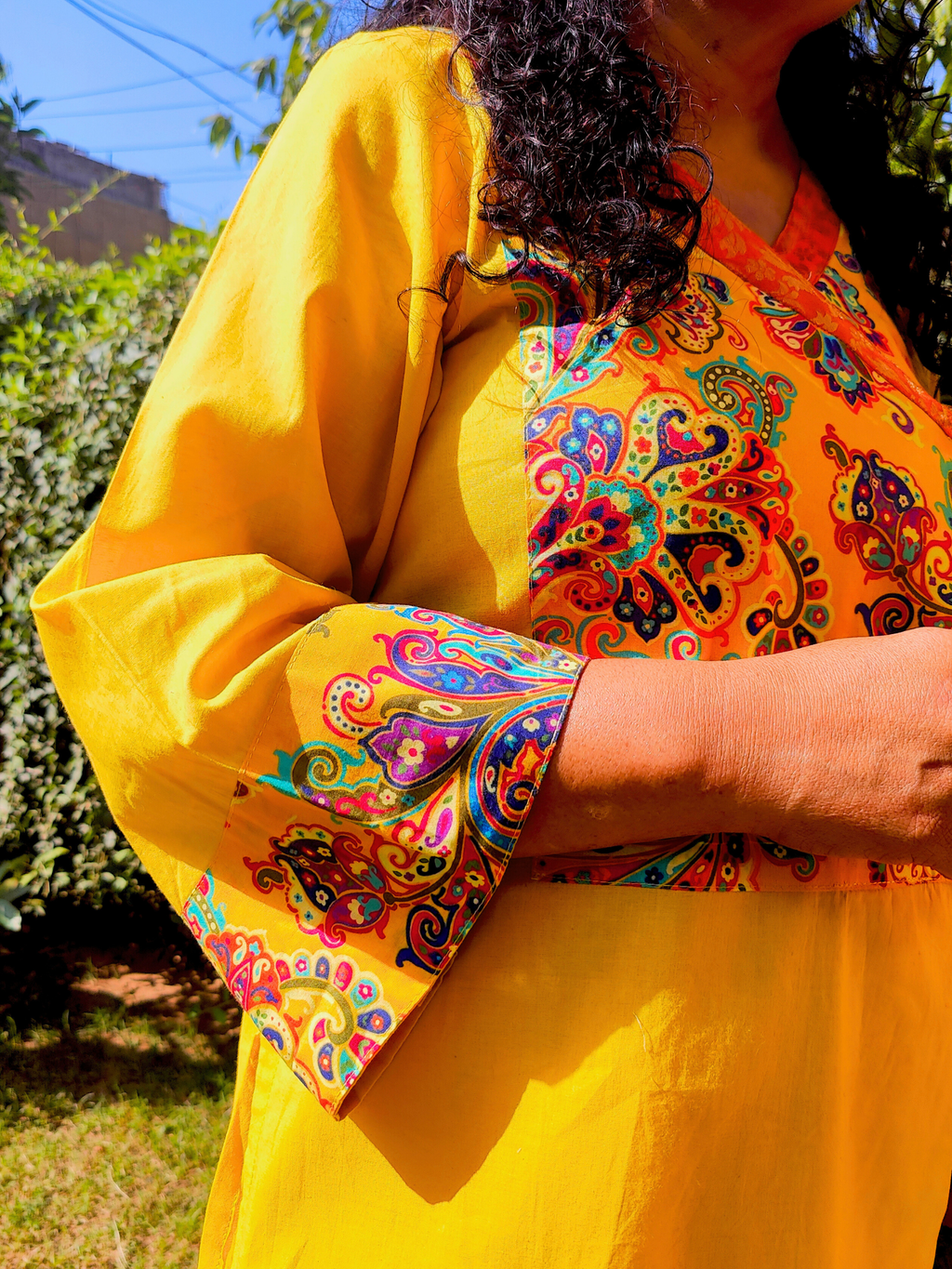 Yellow Kalamkari Cotton Stitched Co-Ord Set