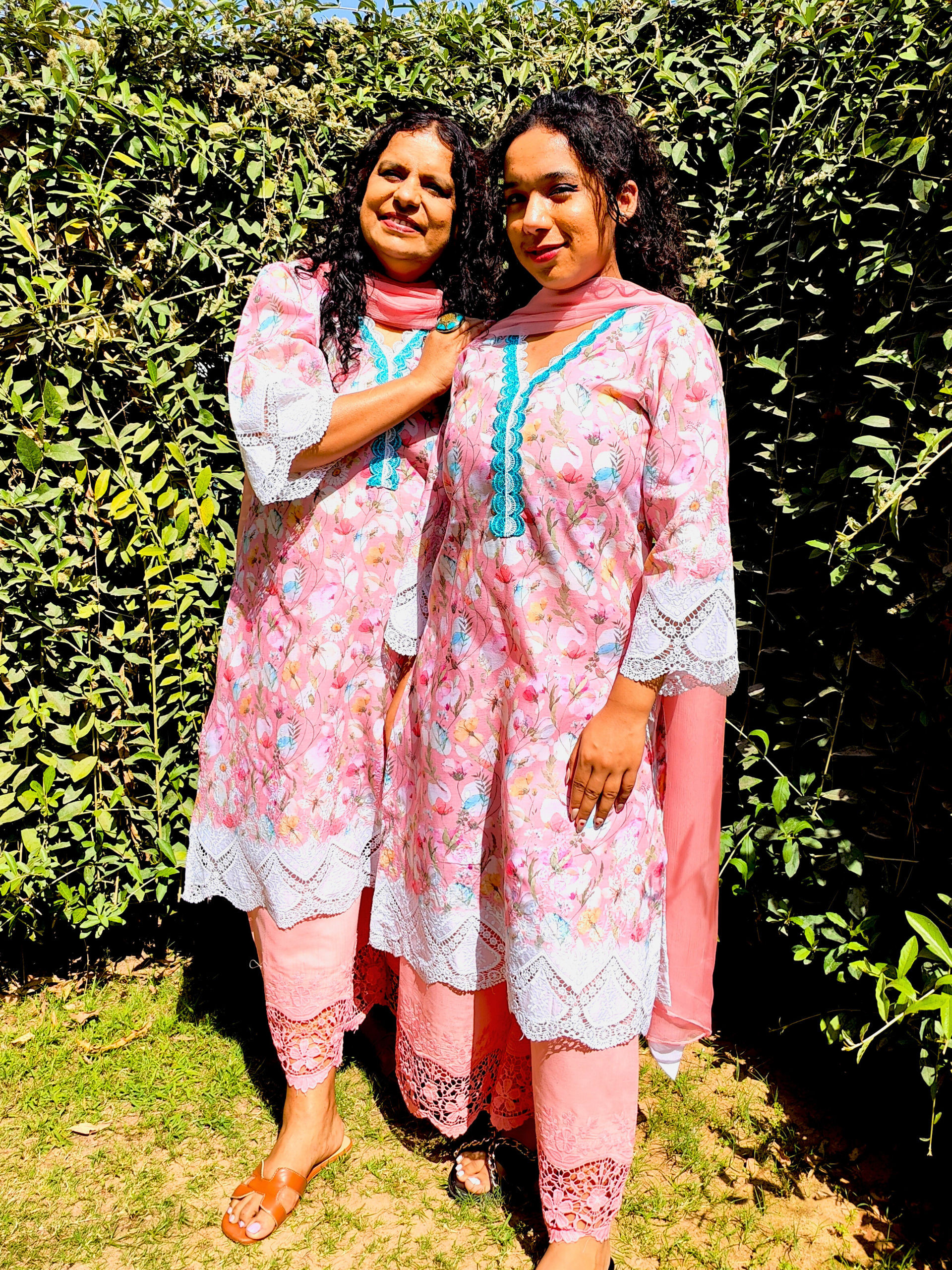 Pink Pakistani Digital Printed Embroidered Cotton Stitched Suit Set