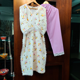 White Handblock Floral Cotton Stitched Co-Ord Set