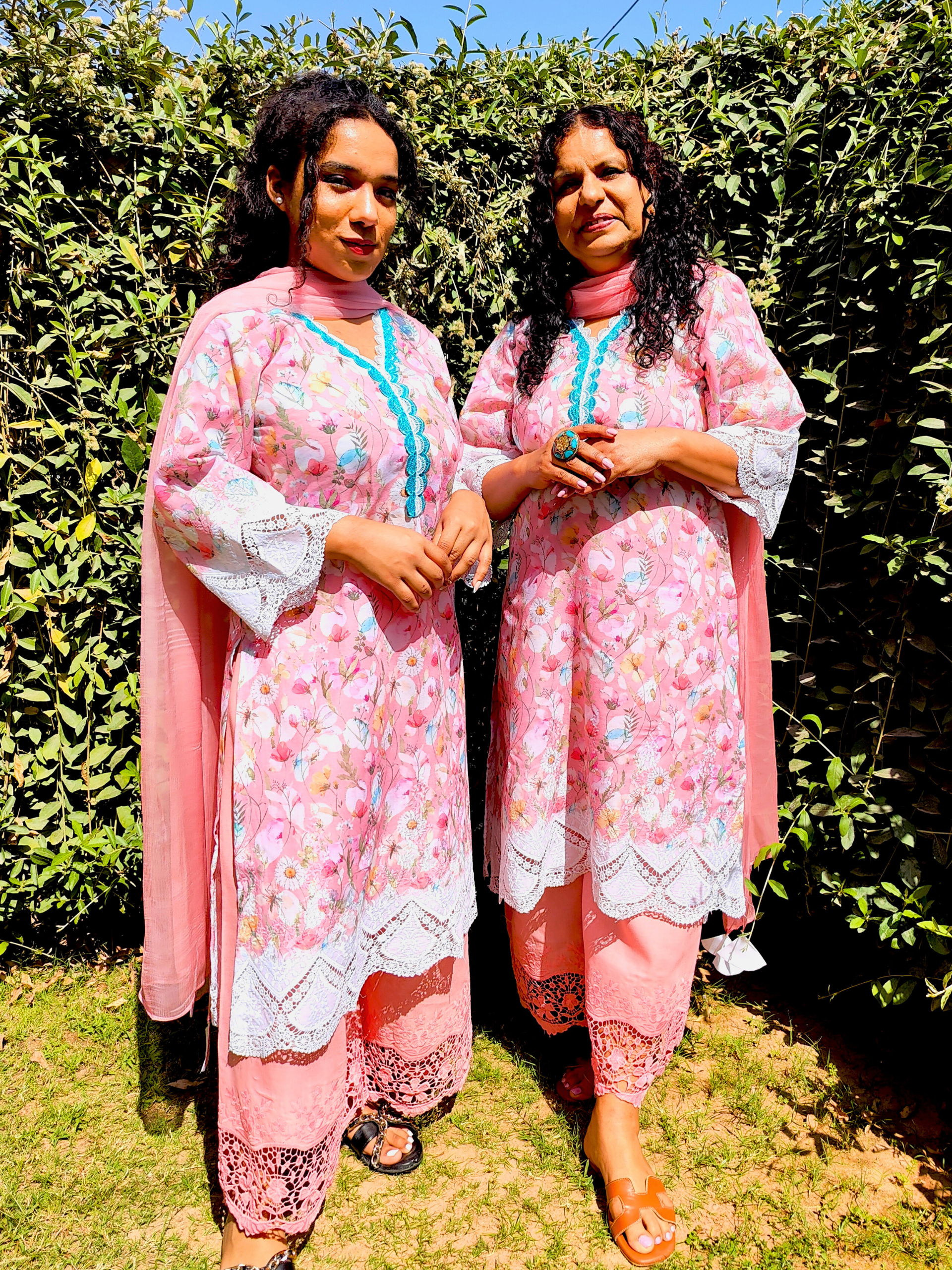 Pink Pakistani Digital Printed Embroidered Cotton Stitched Suit Set