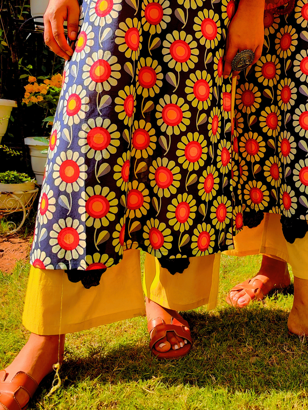 Blue Digital Printed Cotton stitched Co-Ord Set